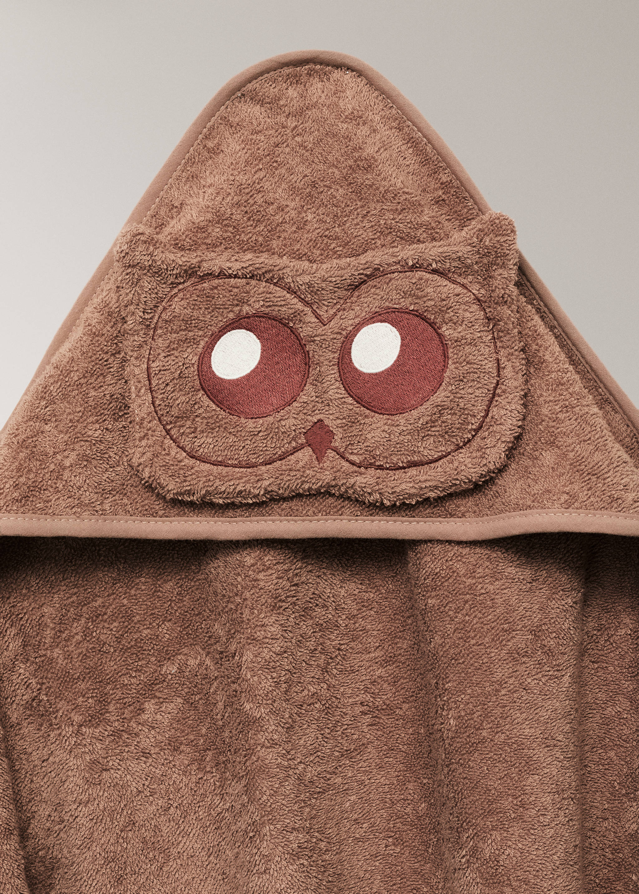 Children's terry bath cape with owl design - Details of the article 4