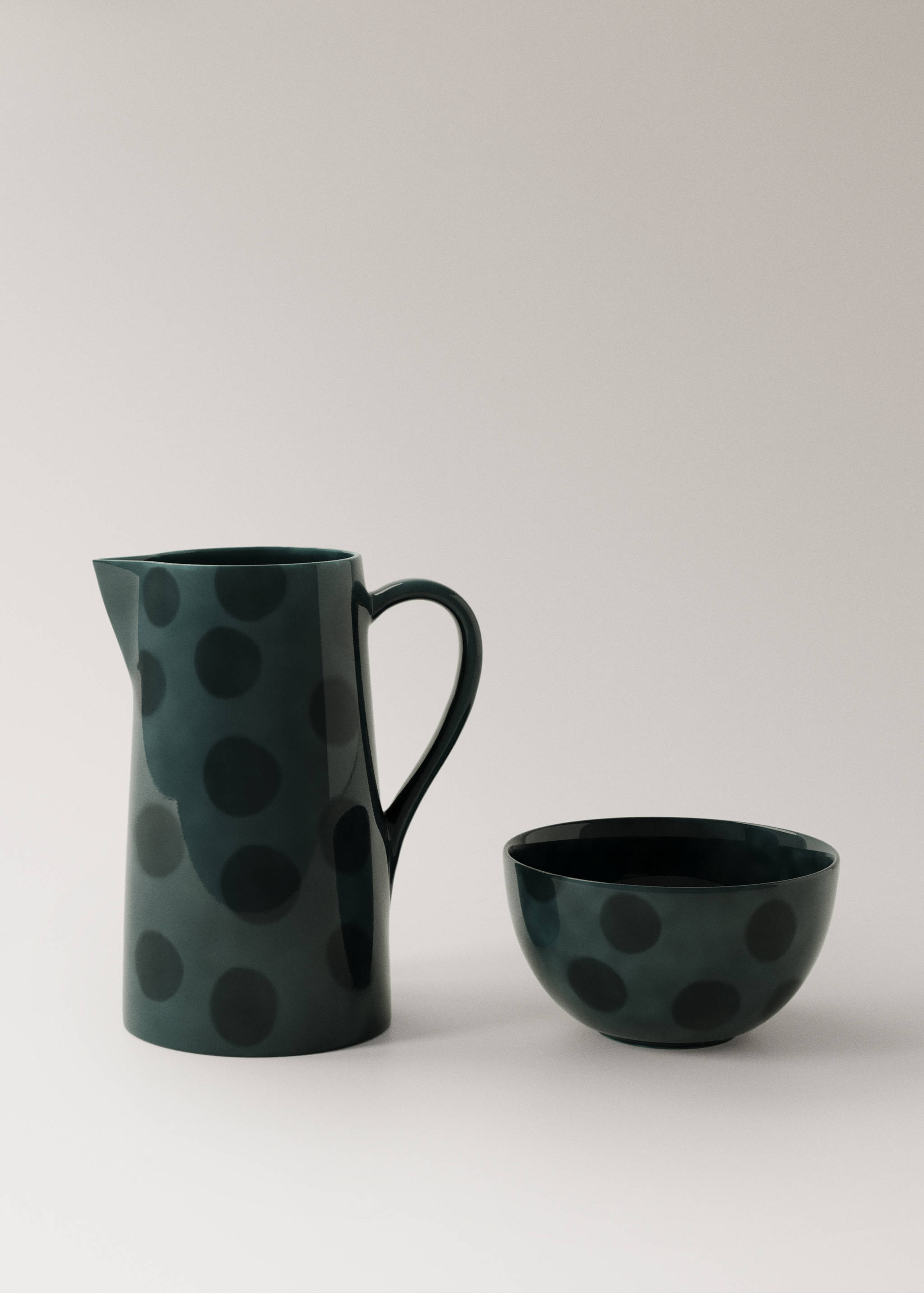 Ručně malovaná mísa z kameniny s puntíky - Detail zboží 3