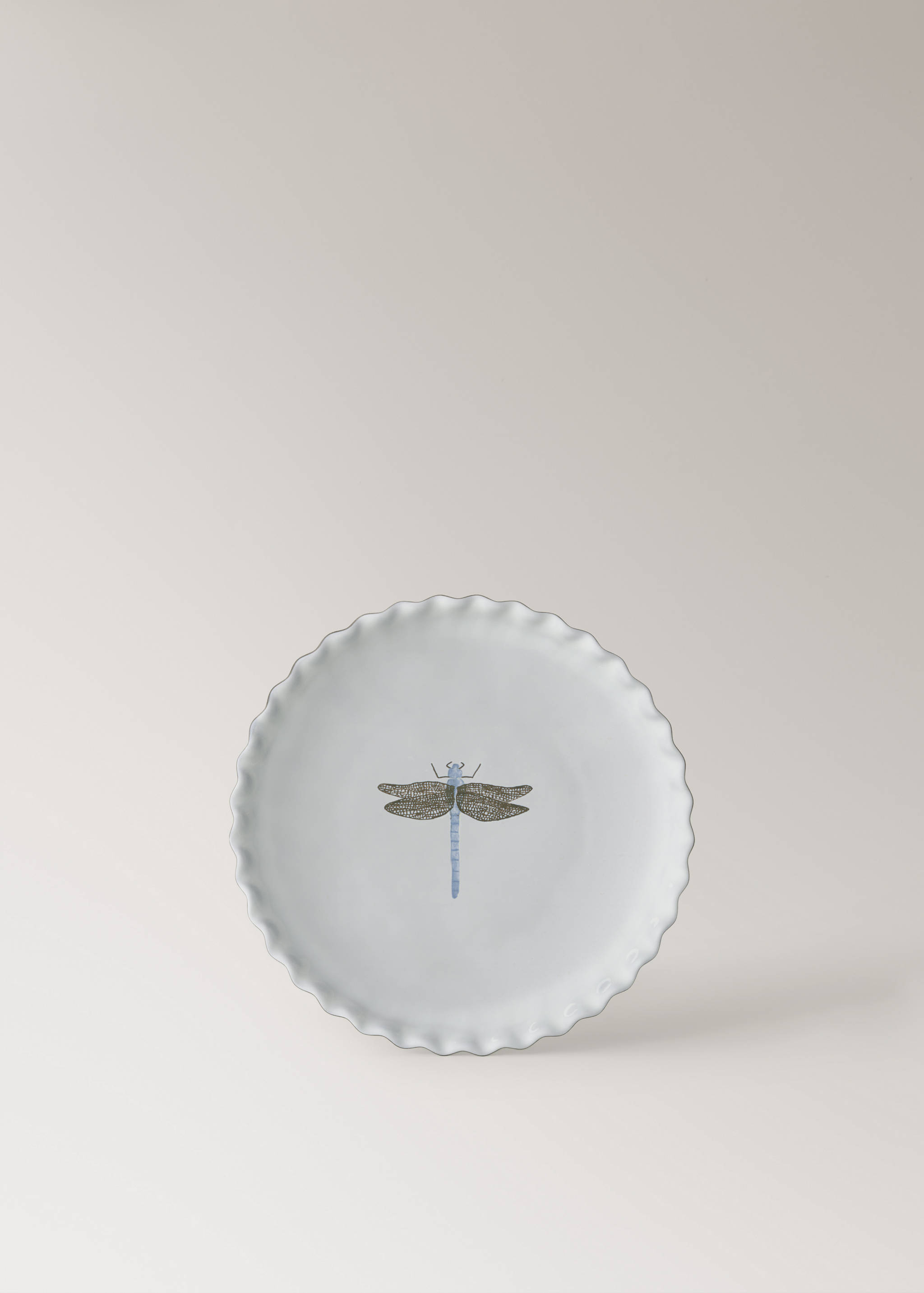 Stoneware dessert plate with pattern - Article without model