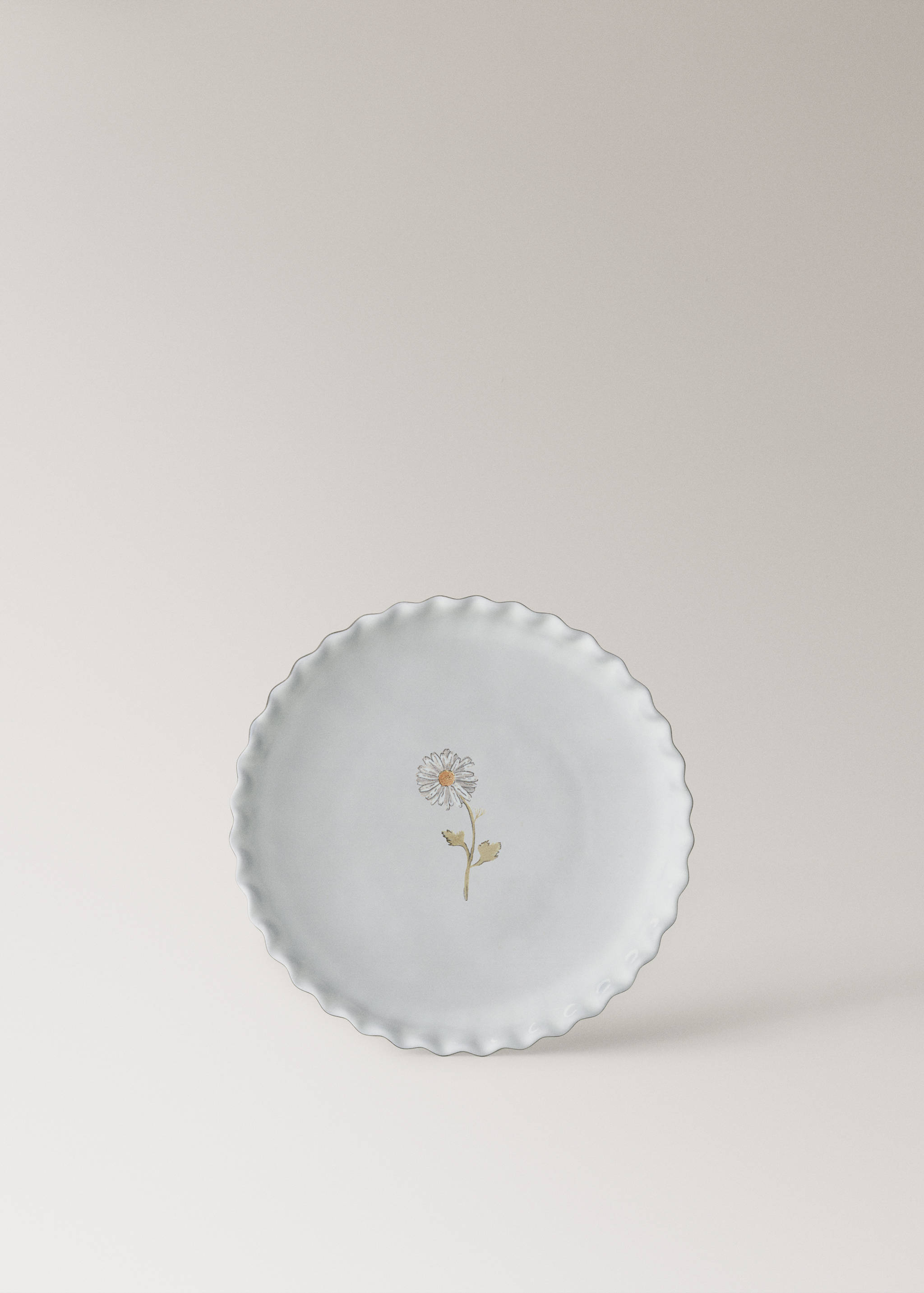 Assiette à dessert en grès avec dessin - Article sans modèle