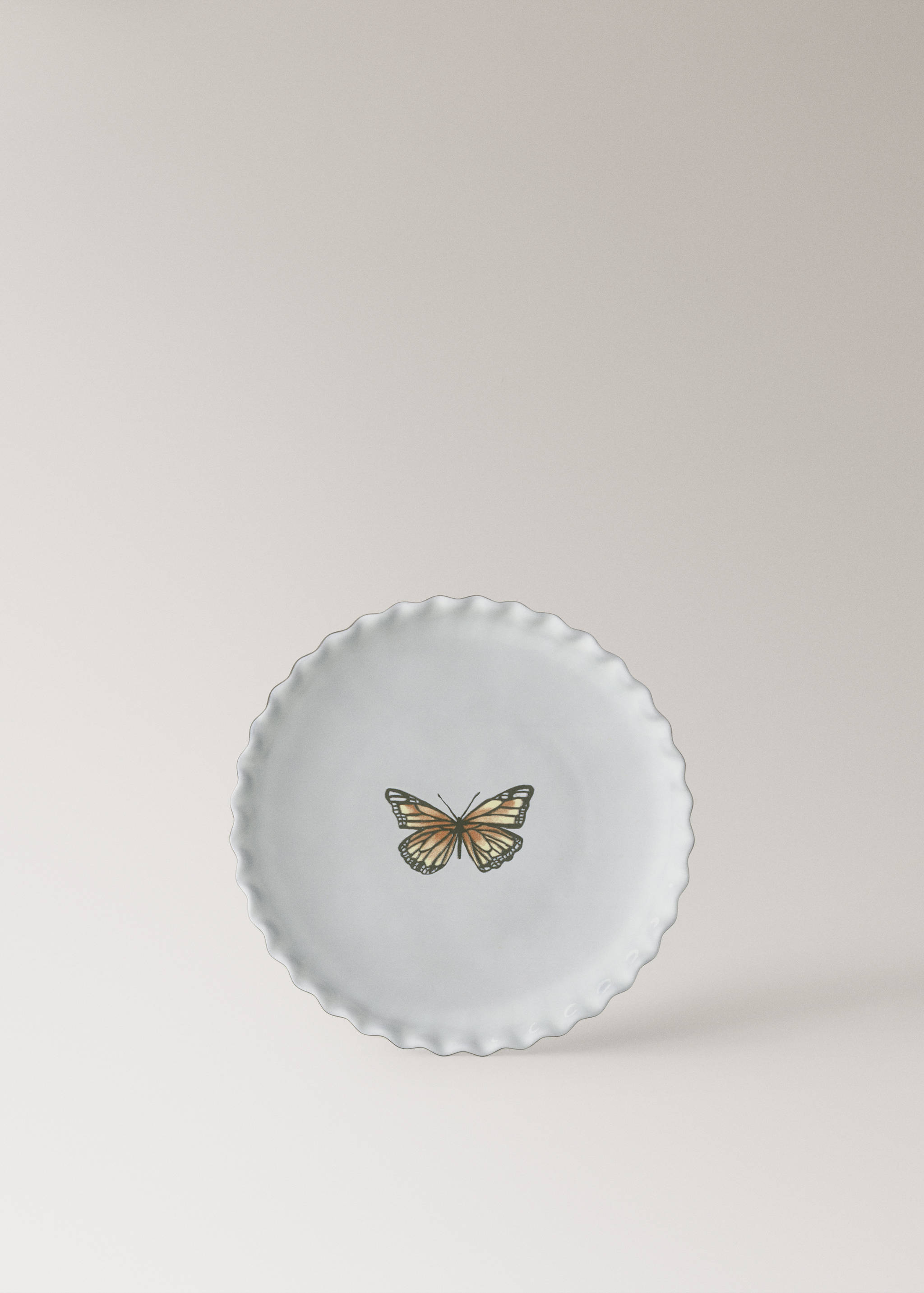 Stoneware dessert plate with pattern - Article without model