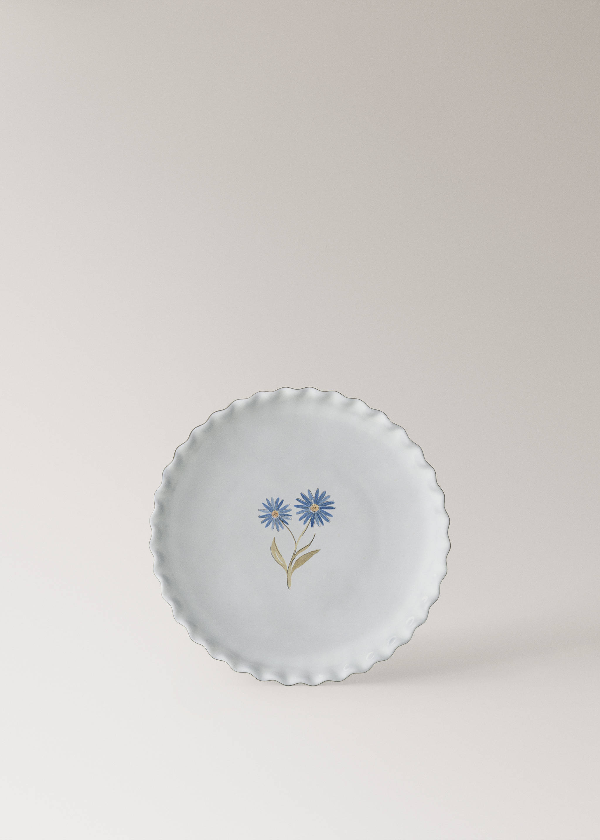 Stoneware dessert plate with pattern - Article without model