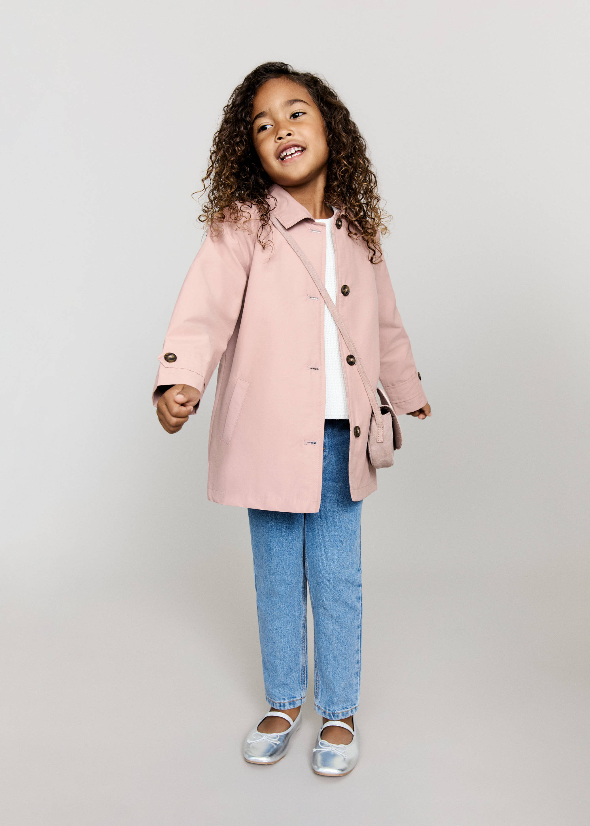 Cotton button-down trench coat - General plane