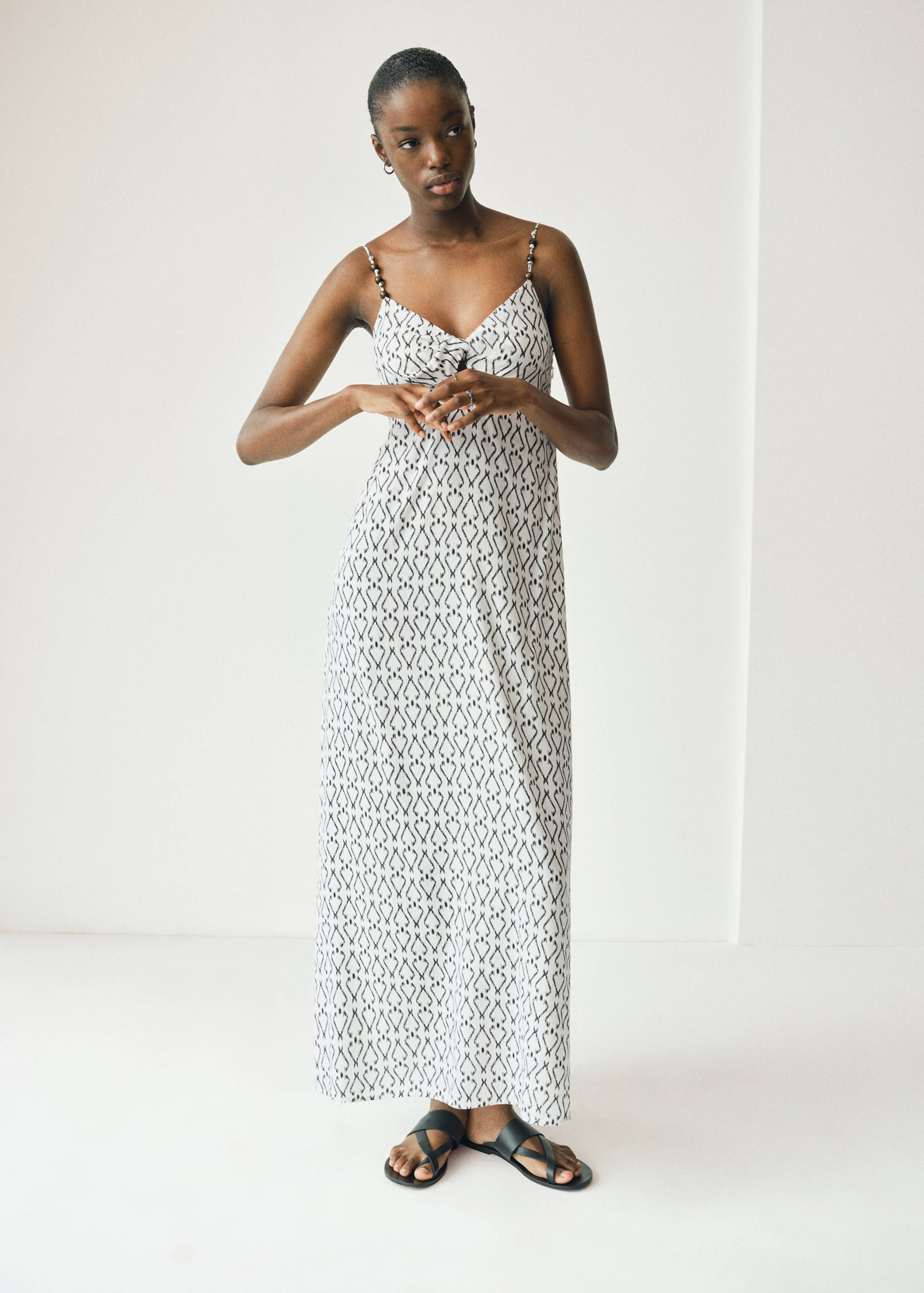 Long printed dress - General plane