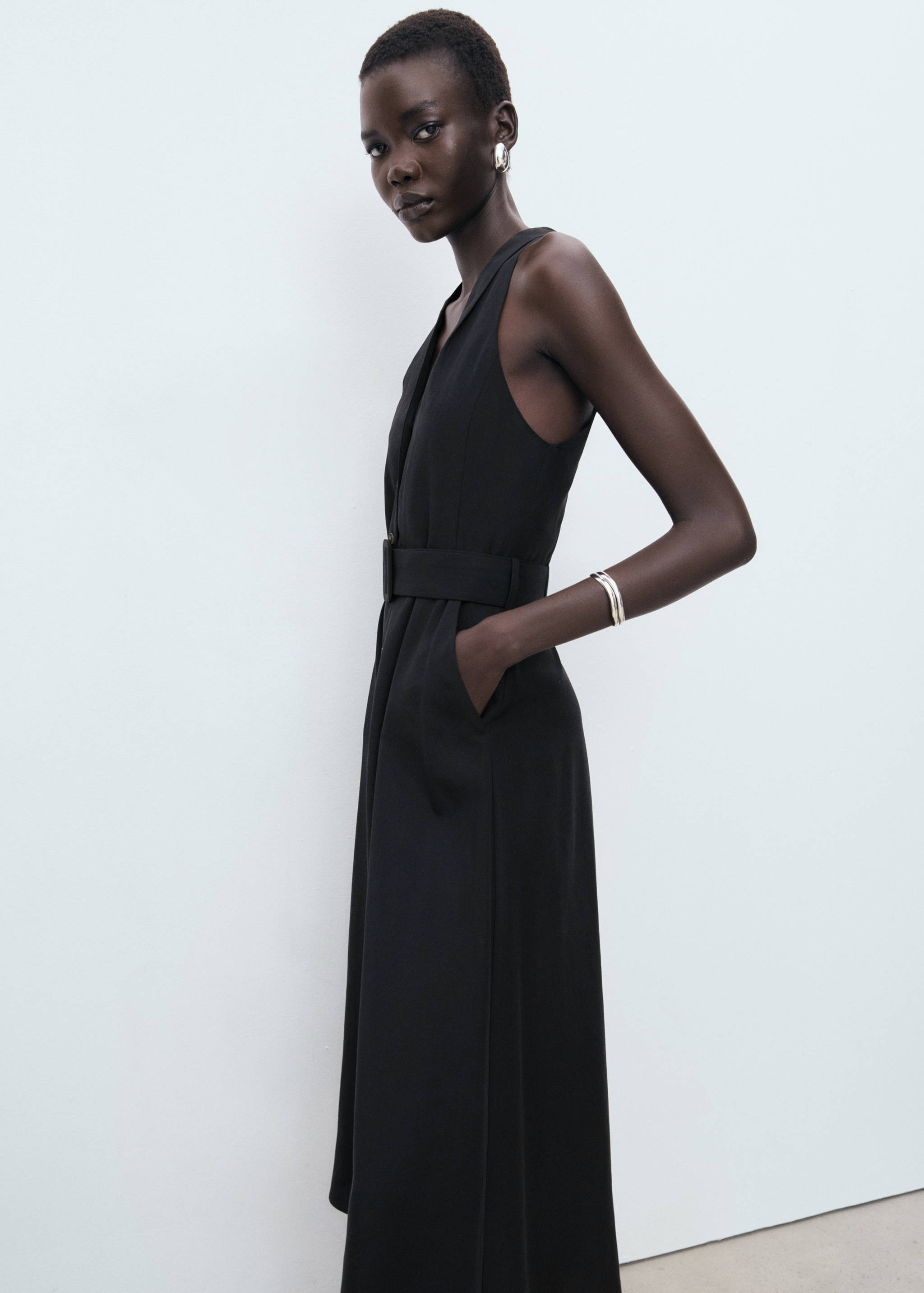 Lyocell dress with belt - Details of the article 1