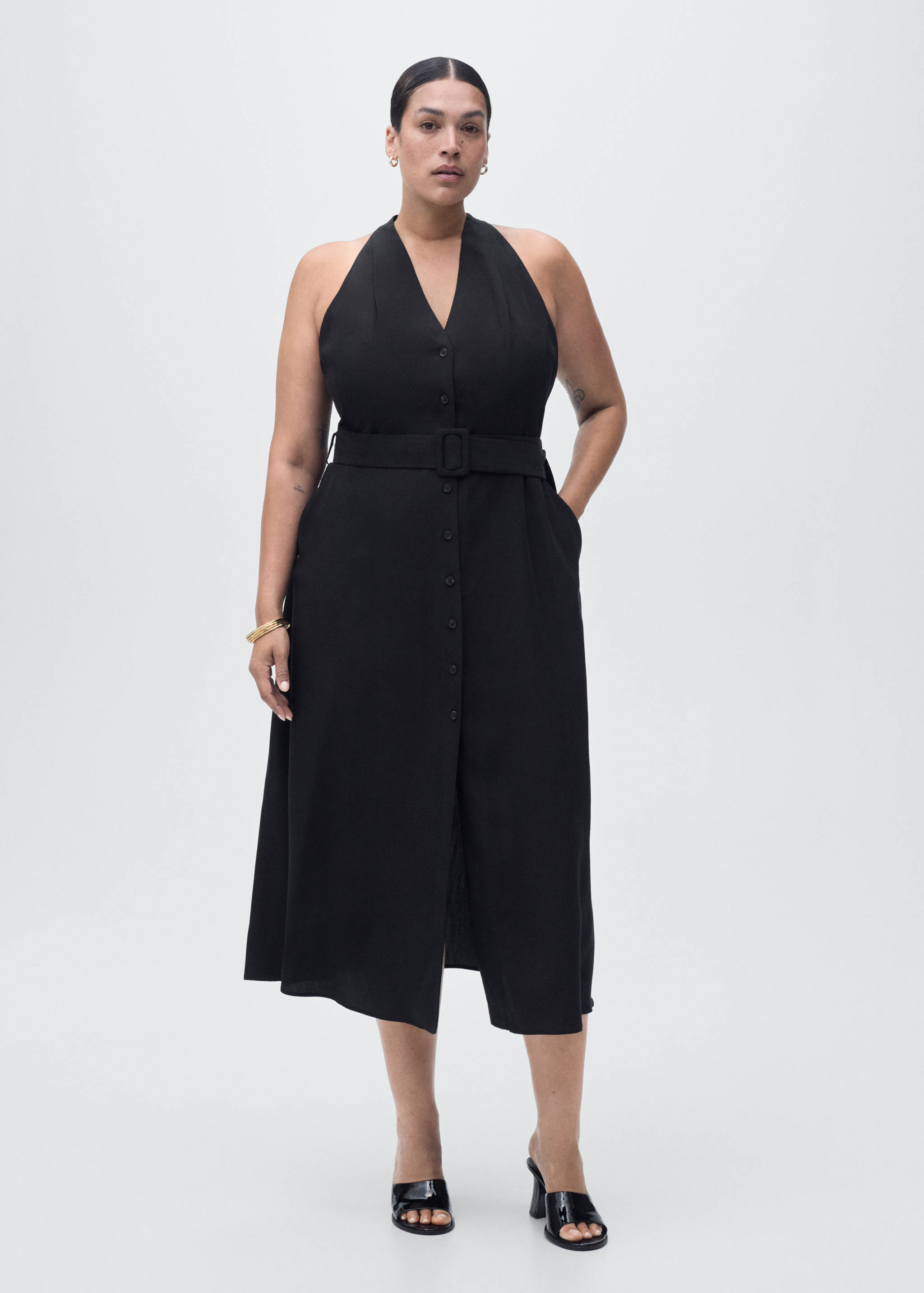 Lyocell dress with belt - Details of the article 3