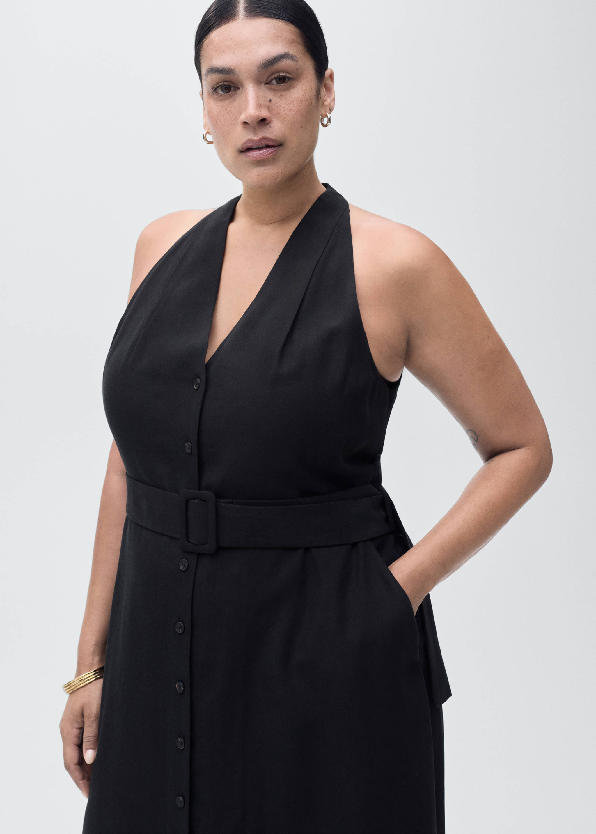 Lyocell dress with belt - Details of the article 5