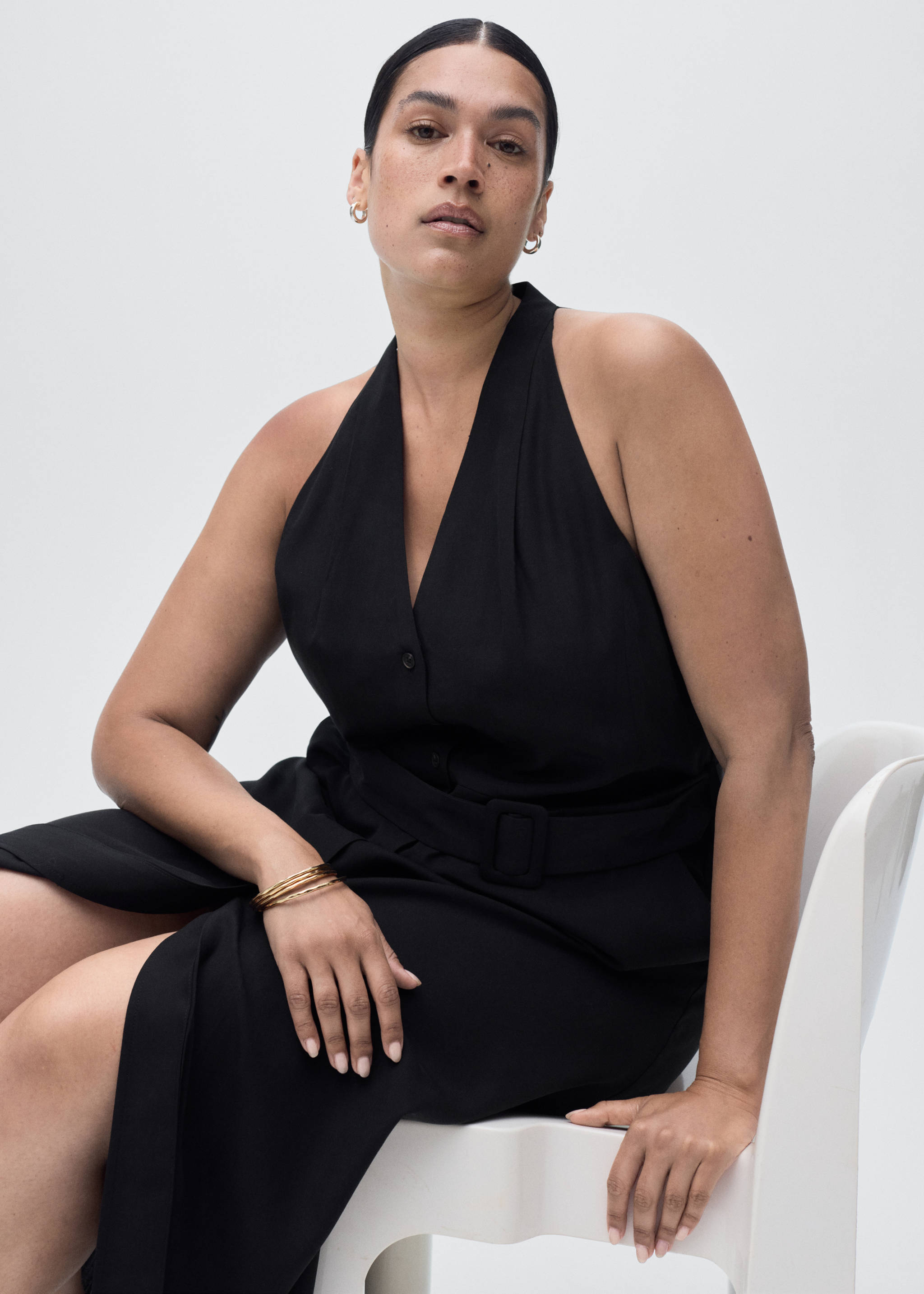 Lyocell dress with belt - Details of the article 4