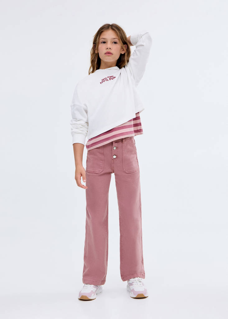 Straight-fit jeans with pockets — Pink