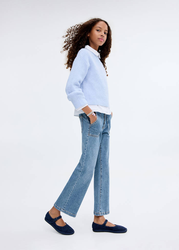 Straight-fit jeans with pockets — Medium Blue