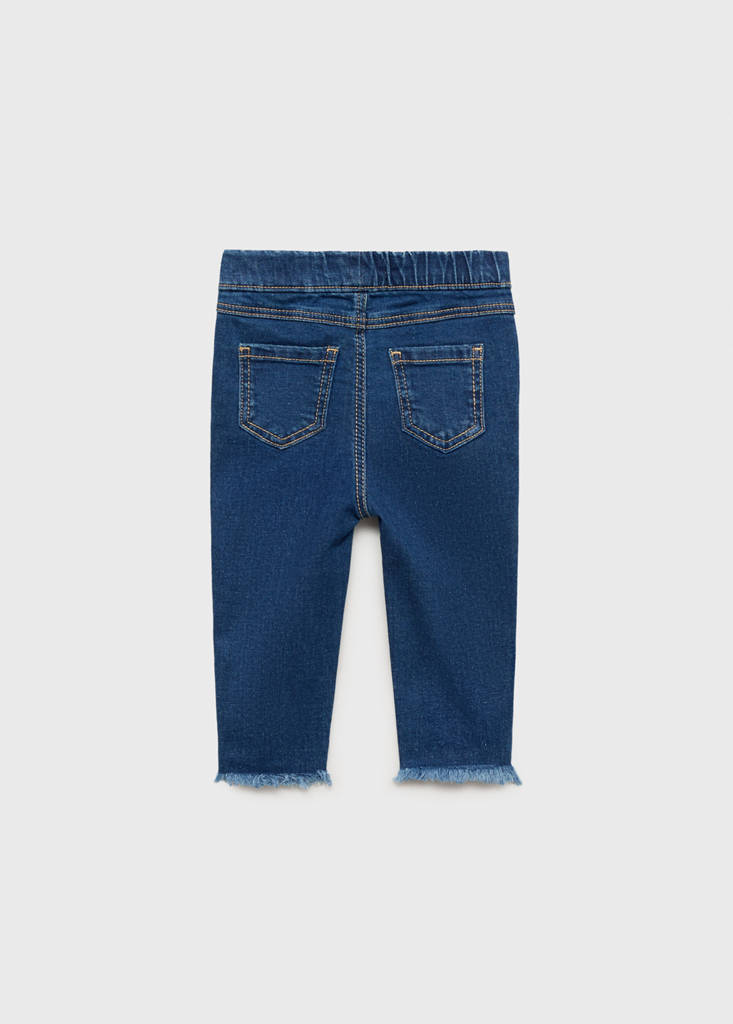 Skinny jeans with frayed hem — Dark Blue