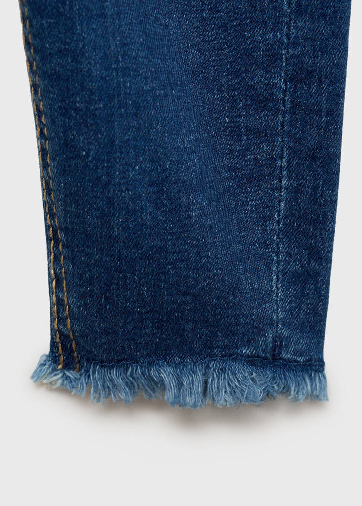 Skinny jeans with frayed hem — Dark Blue
