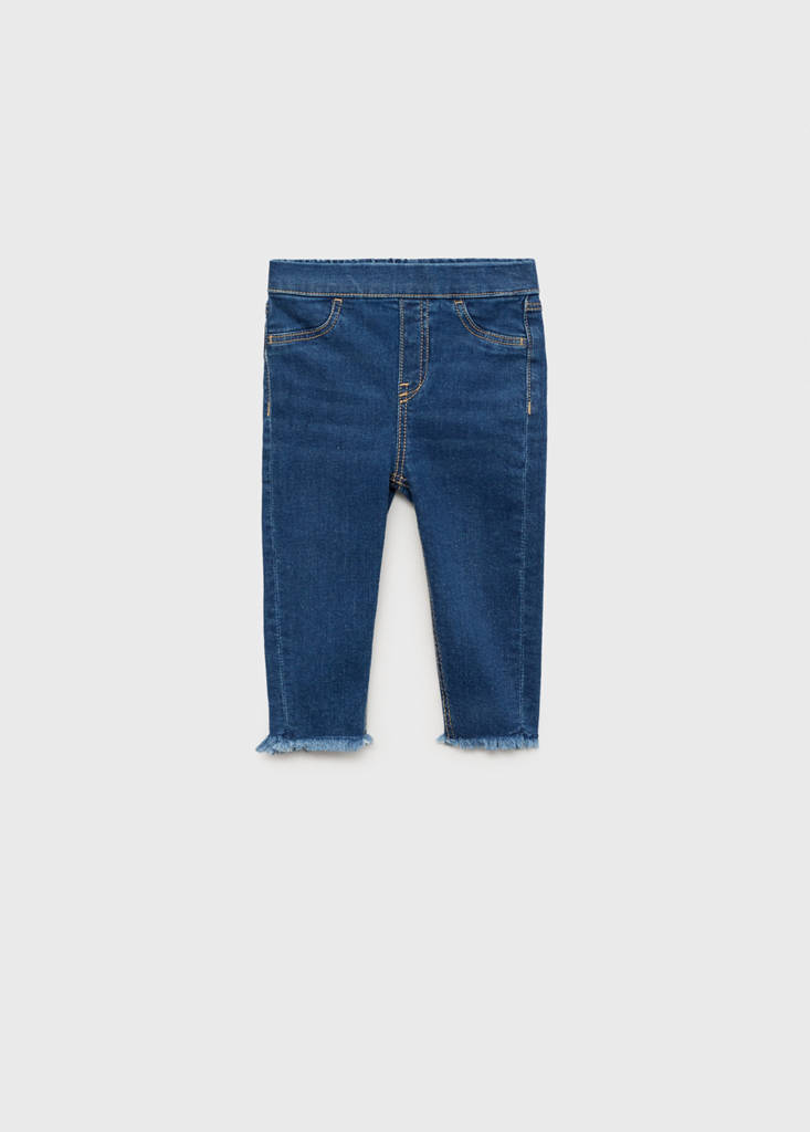 Skinny jeans with frayed hem — Dark Blue