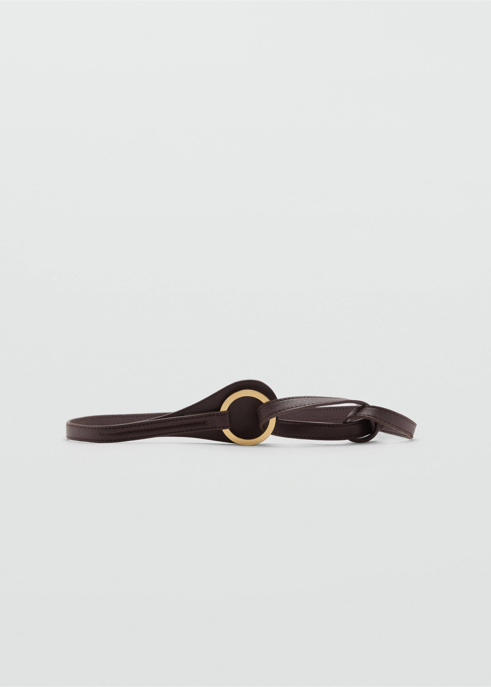 Thin belt with maxi-buckle - Article without model, Chocolate. Ref: 17022546-00.