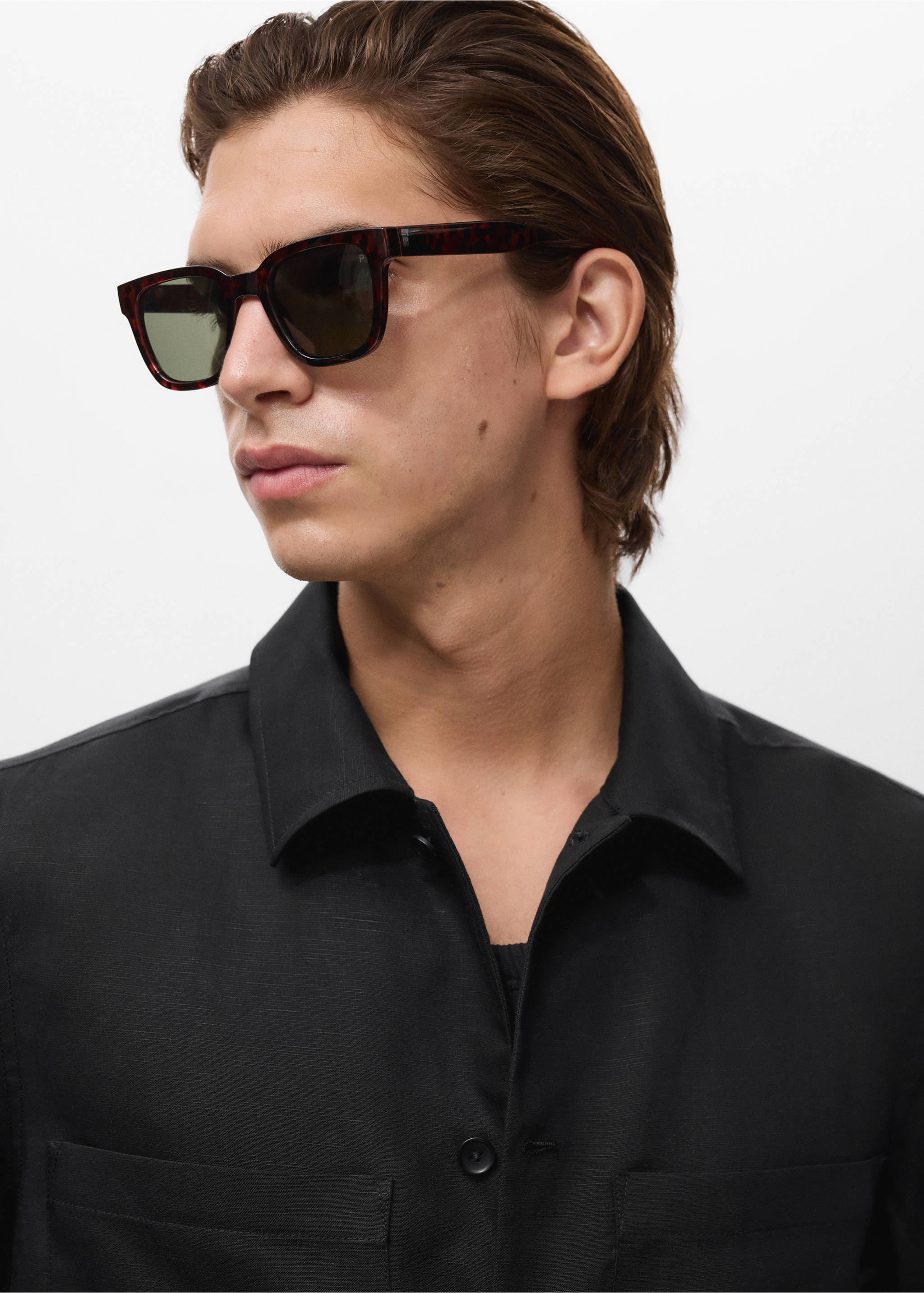 Chaqueta mezcla lino bolsillos - Detalle del artículo 1, Negro. Ref: 17022894-00.