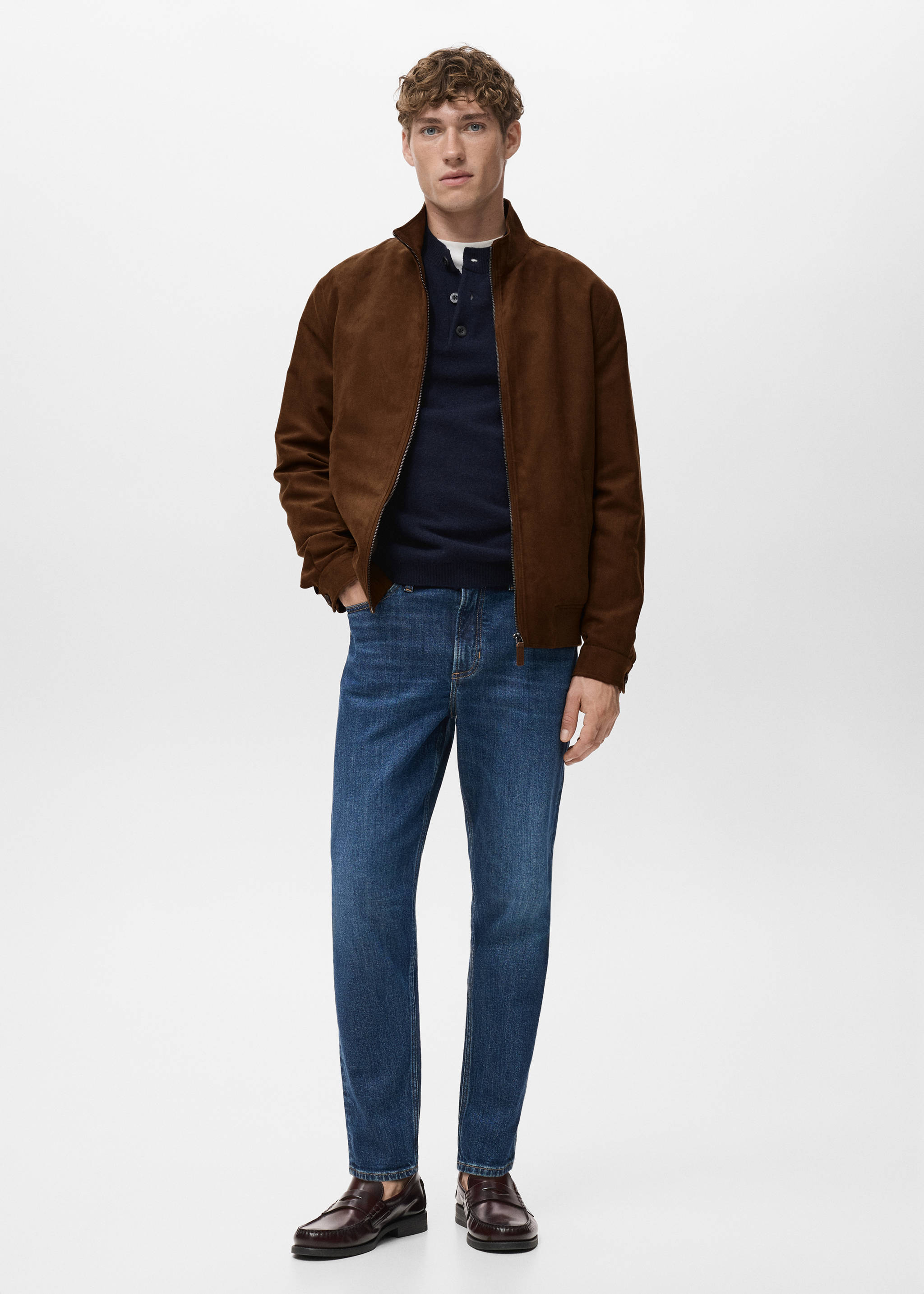 Jaket dengan efek kulit suede - Tampilan Umum