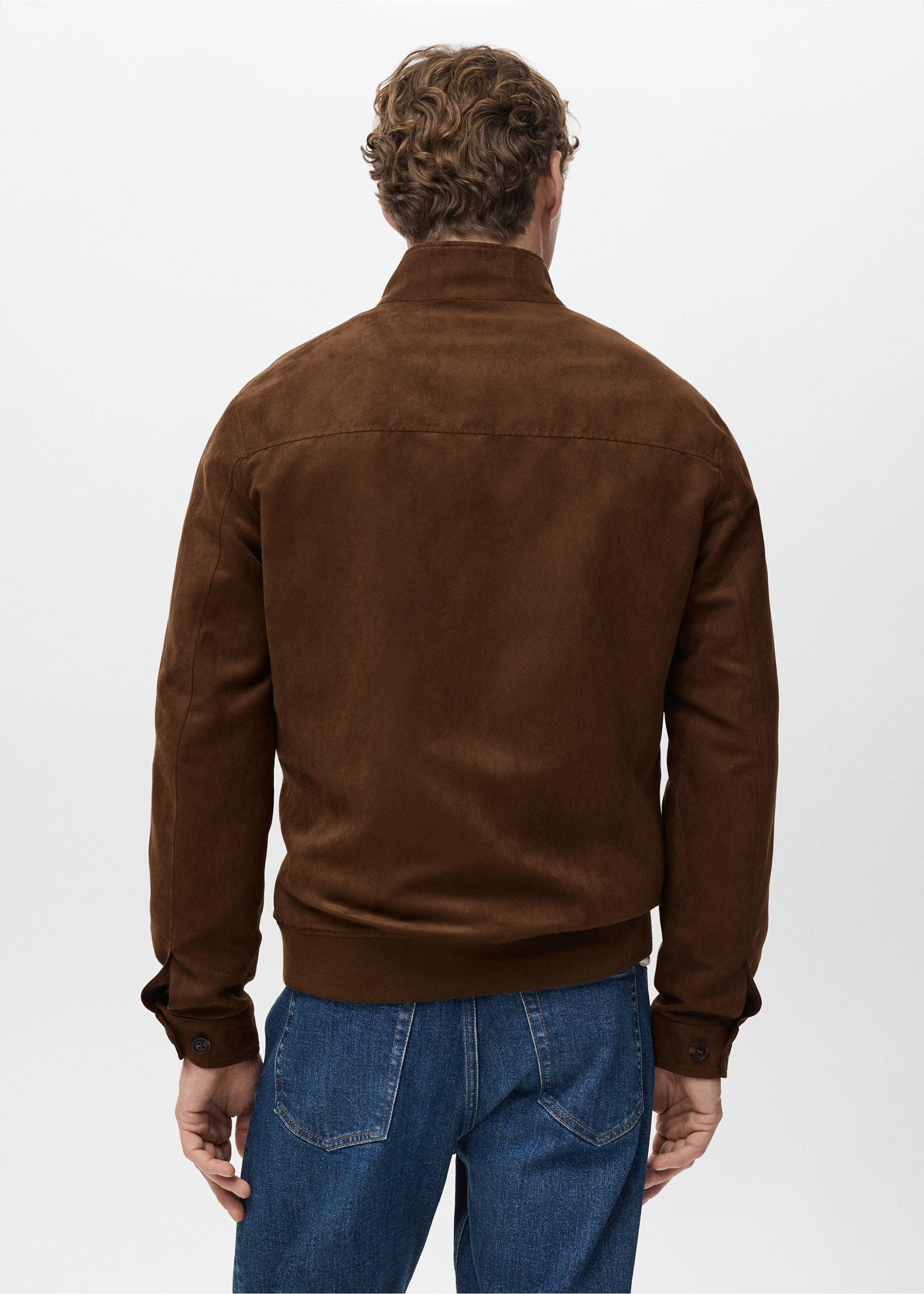 Blouson simili-cuir daim - Verso de l’article, Cognac. Ref: 17022895-00.