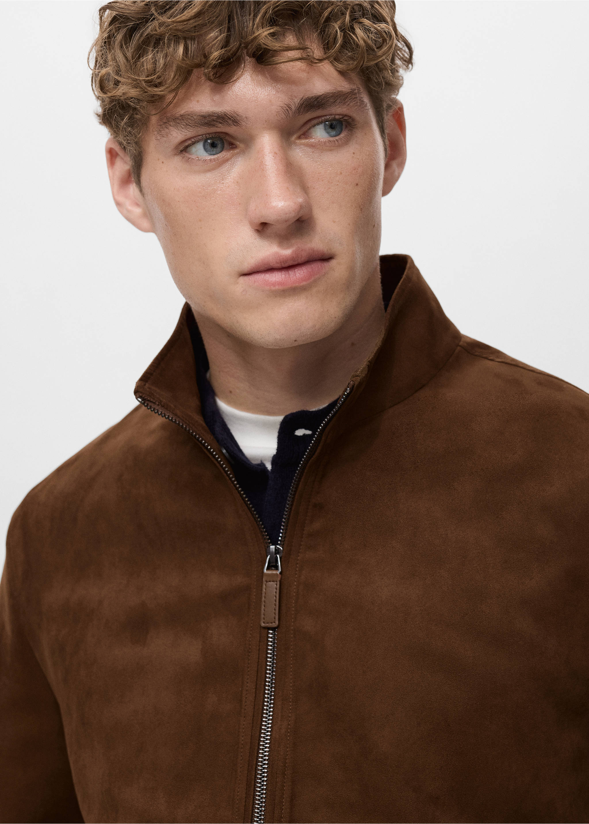 Blouson simili-cuir daim - Détail de l'article 1, Cognac. Ref: 17022895-00.