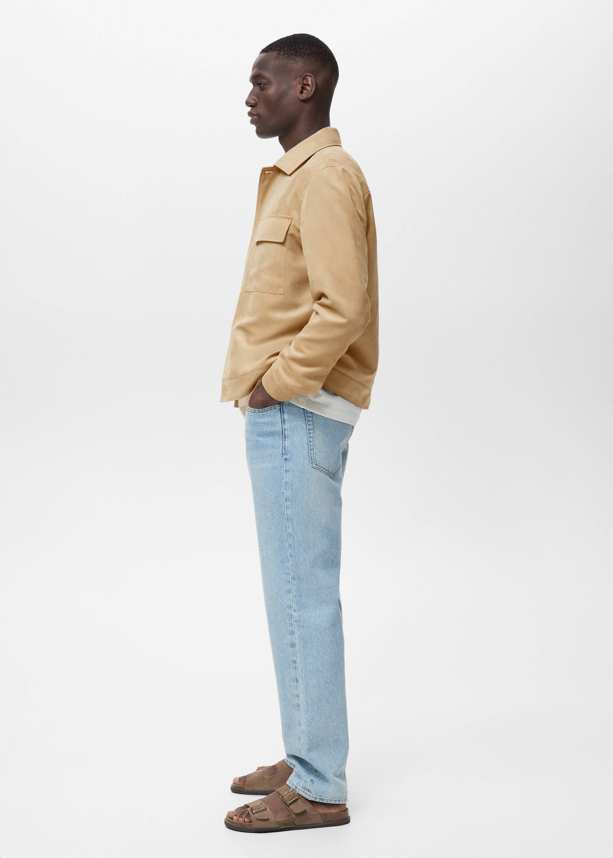 Suede faux-leather overshirt - Details of the article 2