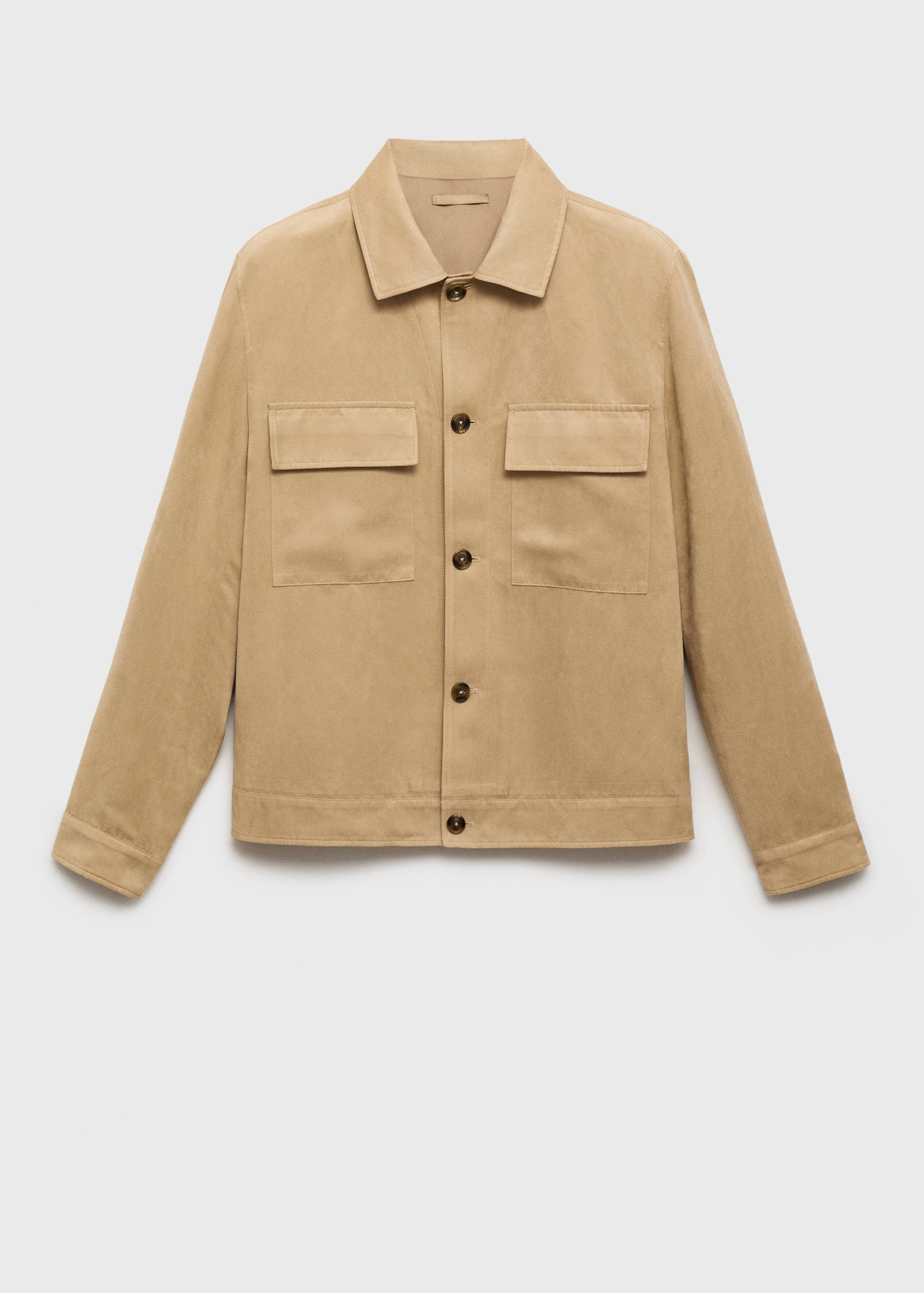 Suede faux-leather overshirt - Article without model