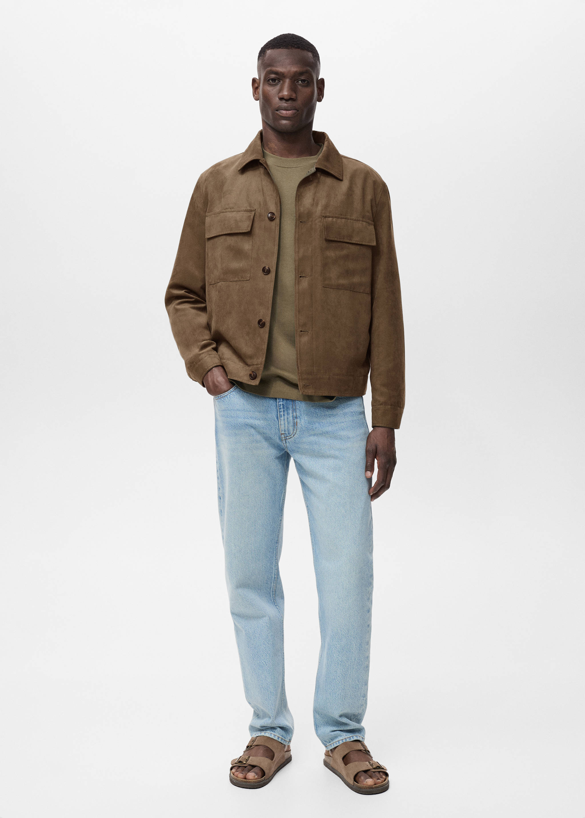 Suede faux-leather overshirt - General plane