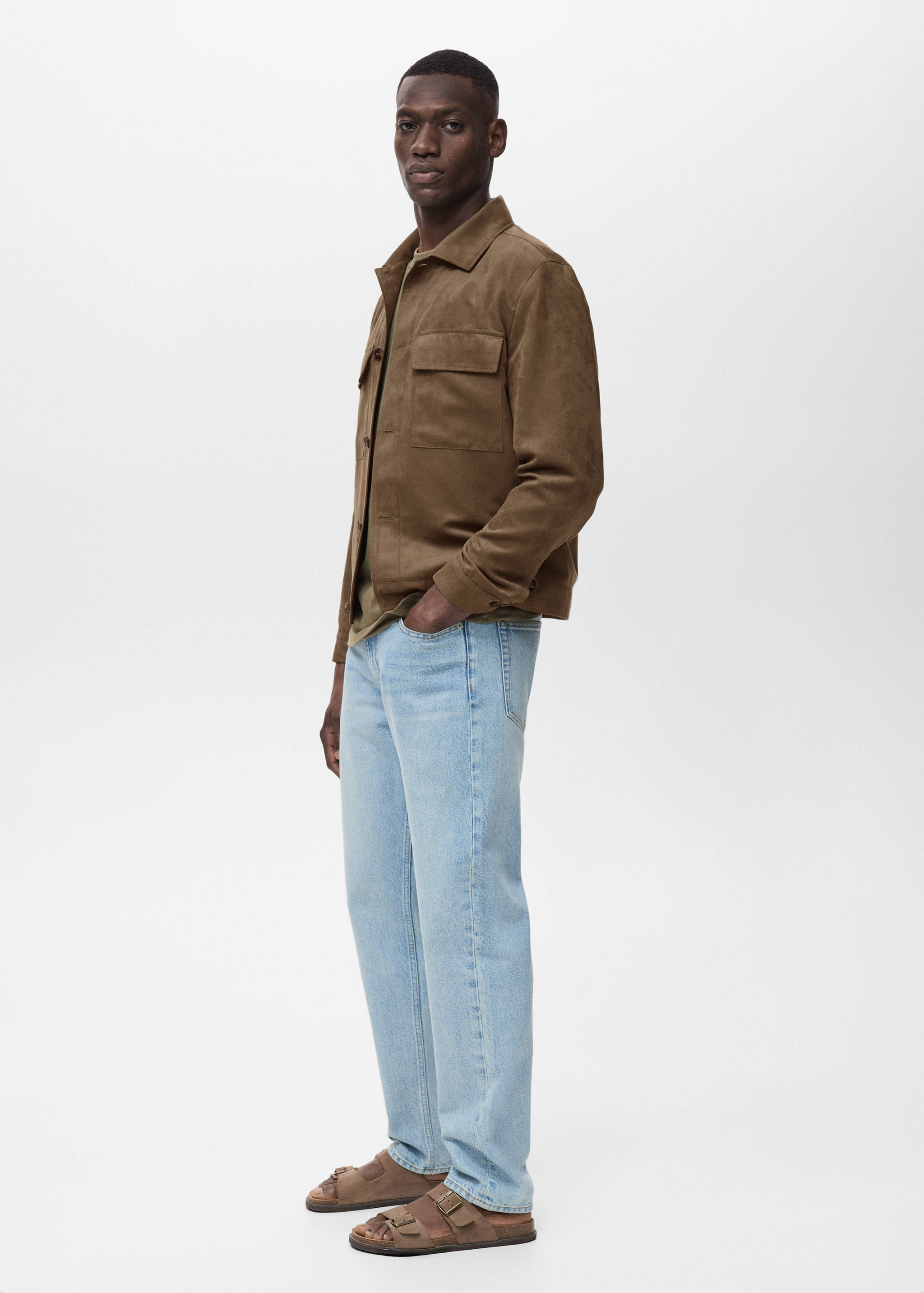 Suede faux-leather overshirt - Details of the article 2
