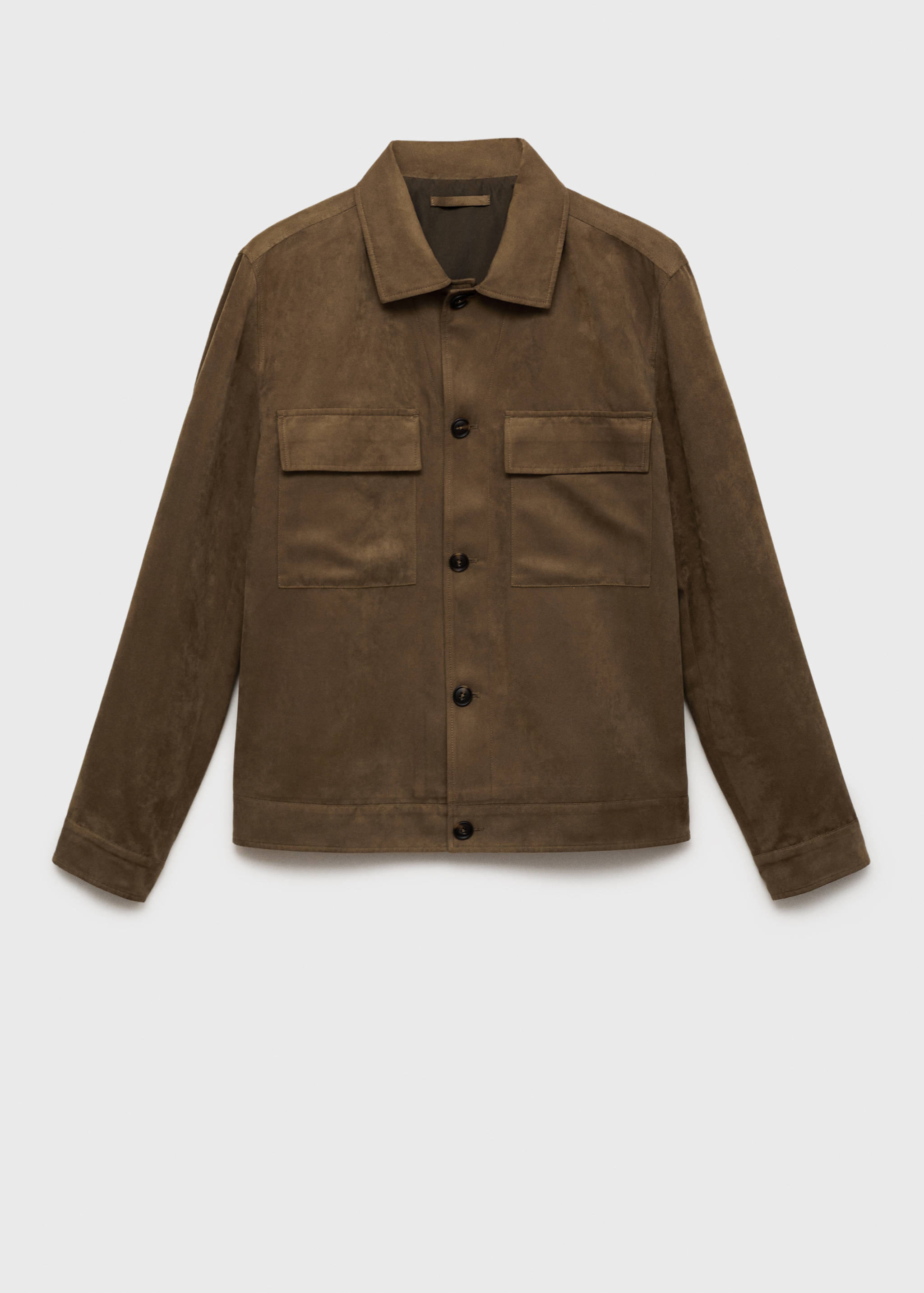 Suede faux-leather overshirt - Article without model