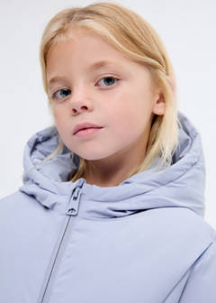 Hood puffer coat — Sky Blue 4