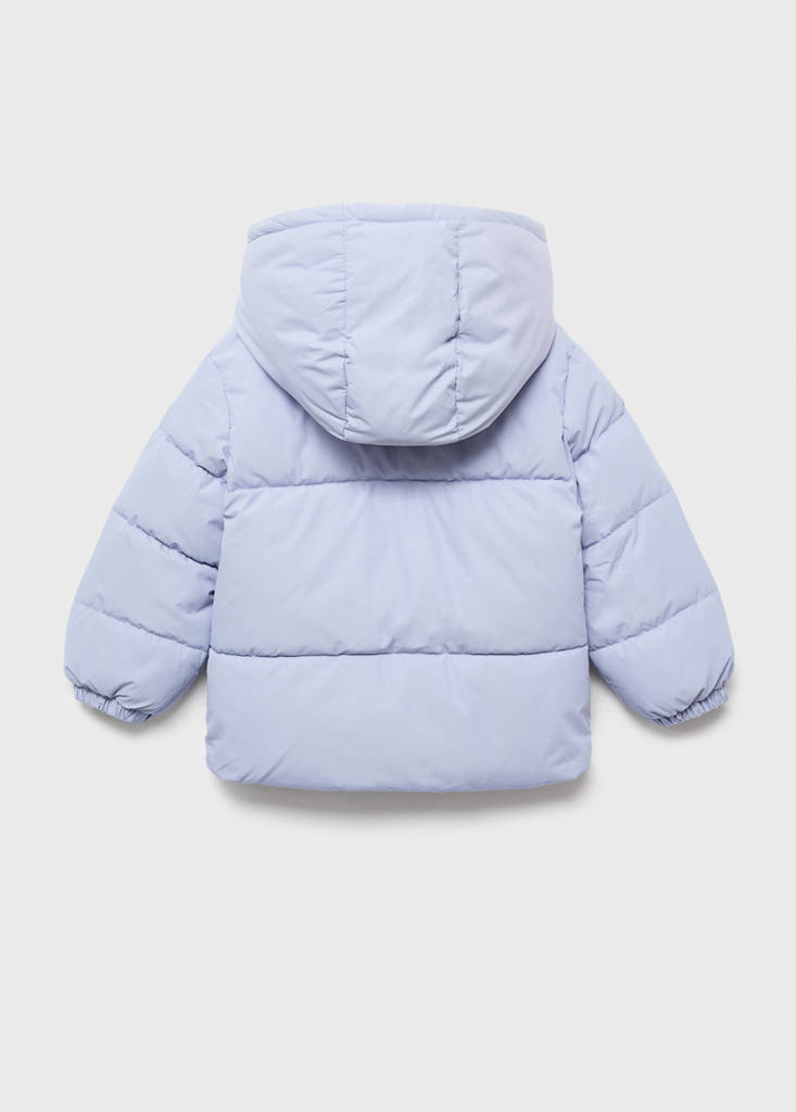 Hood puffer coat — Sky Blue