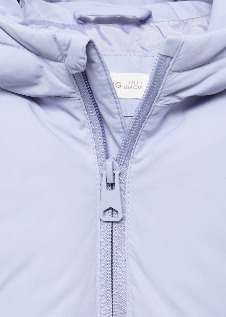 Hood puffer coat — Sky Blue