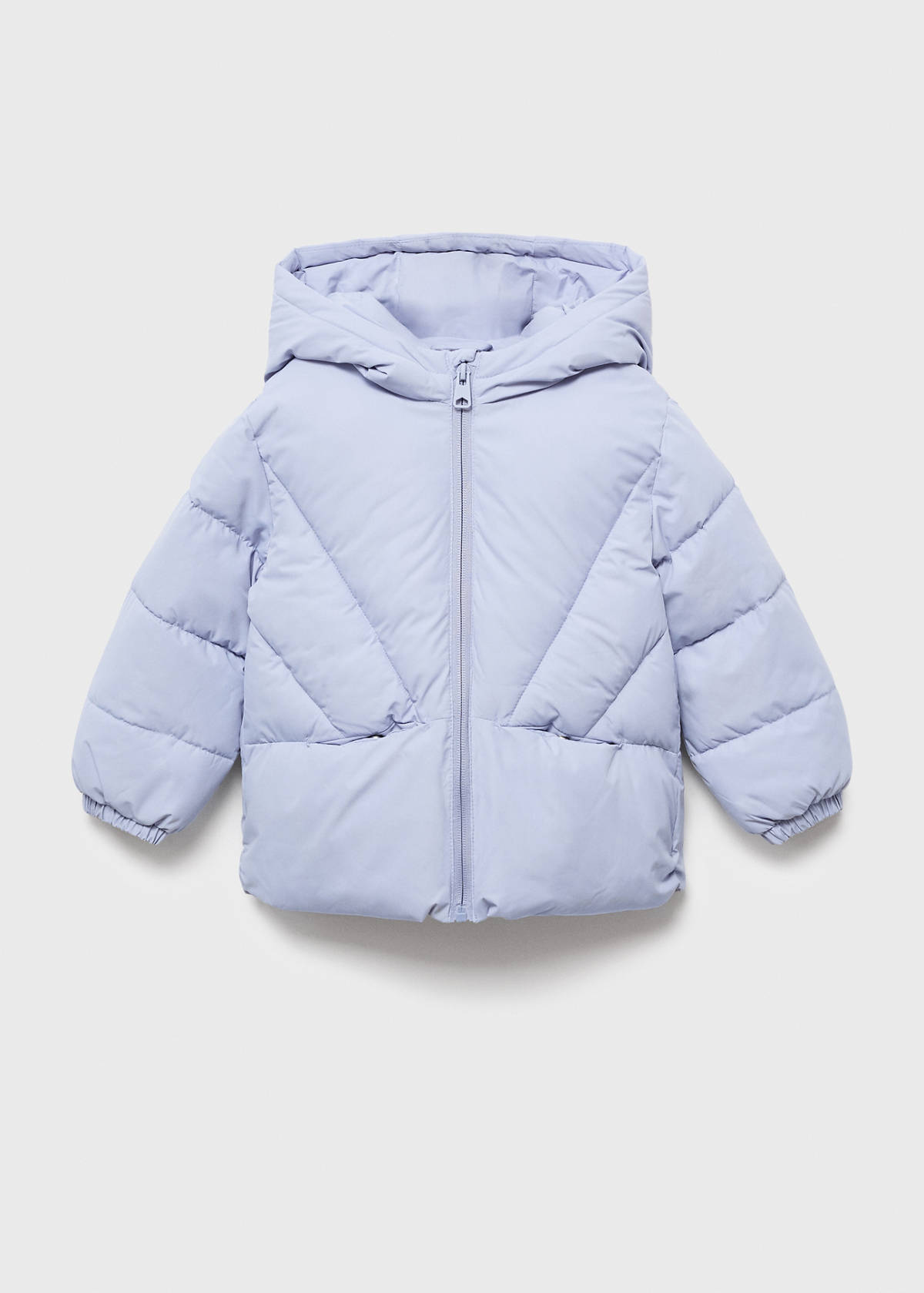 Hood puffer coat — Sky Blue