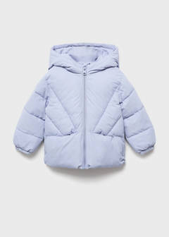 Hood puffer coat — Sky Blue 3