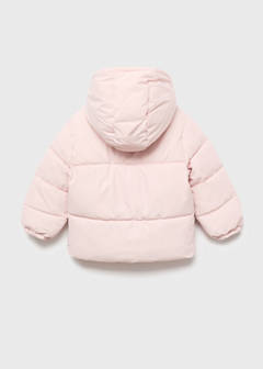 Hood puffer coat — Pink 3