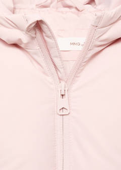 Hood puffer coat — Pink 2