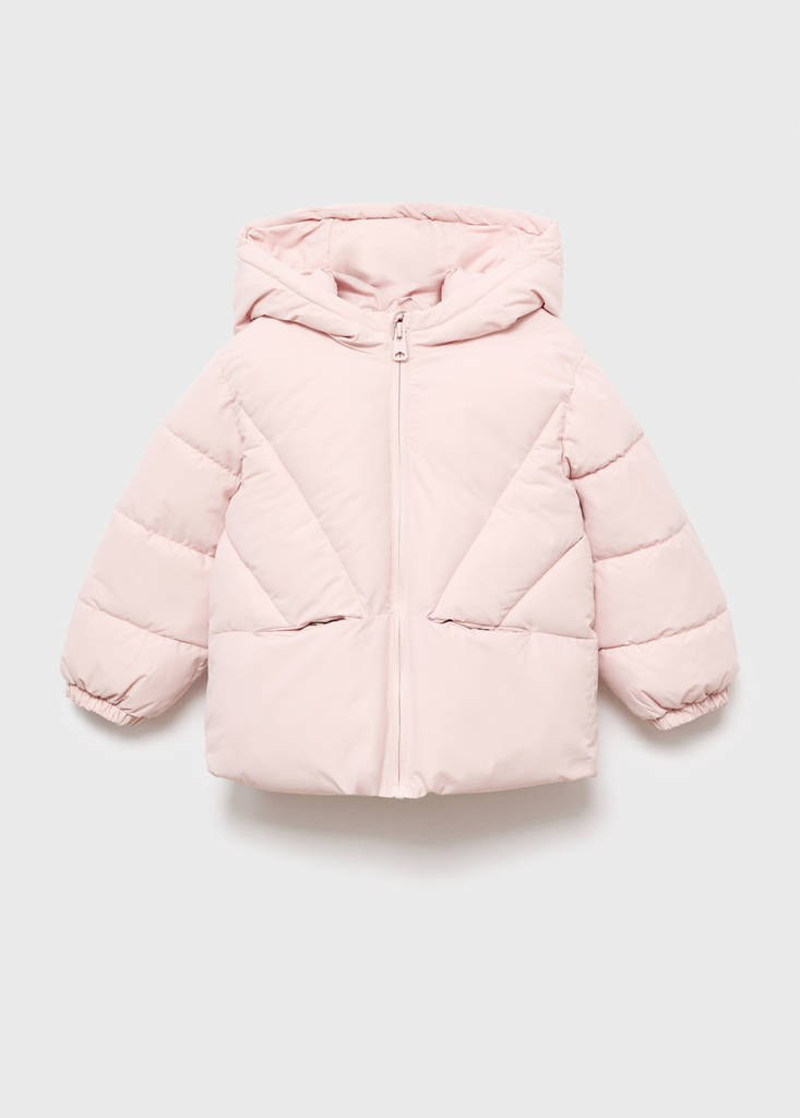 Hood puffer coat — Pink