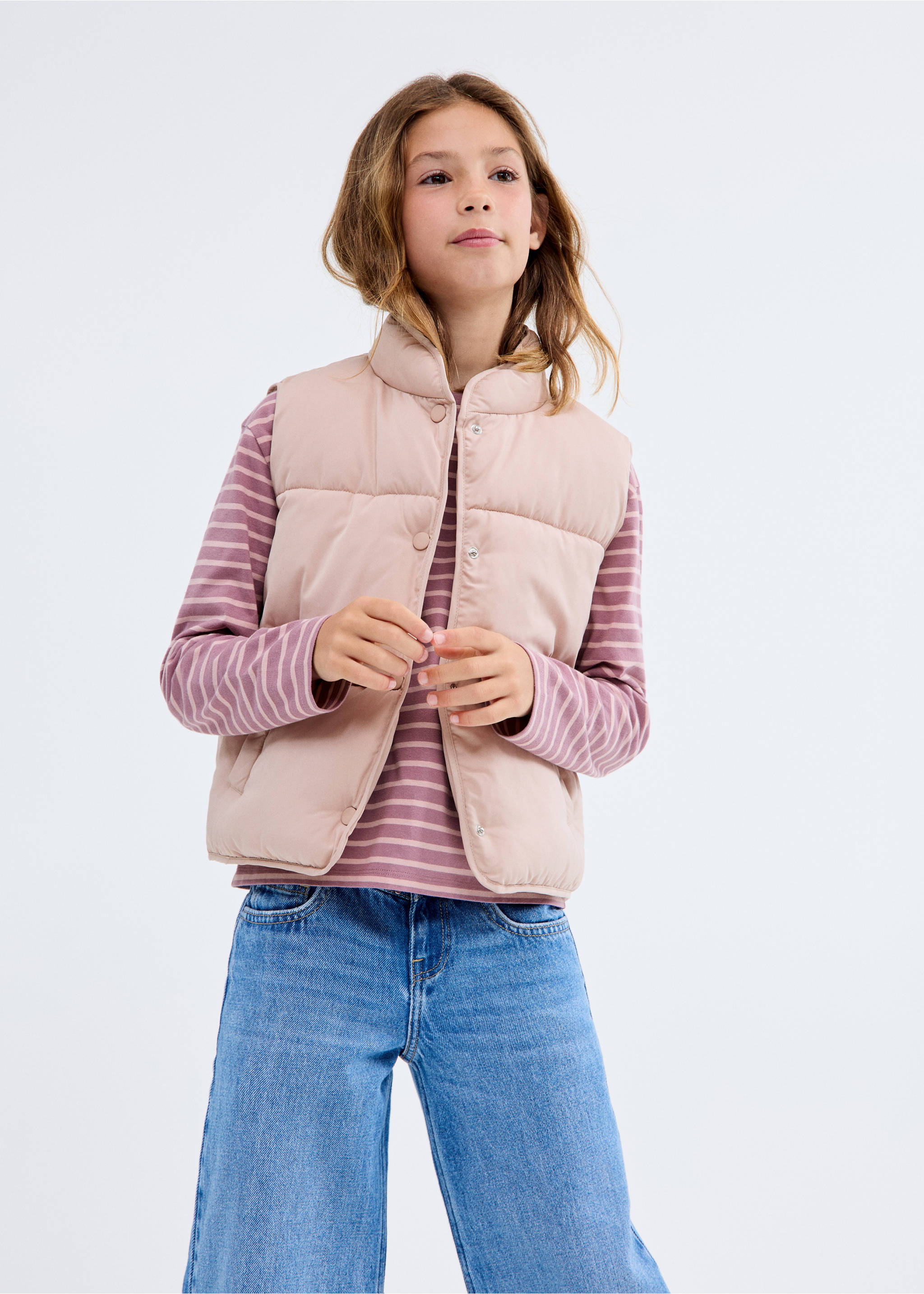 Gilet matelassé - Plan moyen, Rose. Ref: 17022898-00.