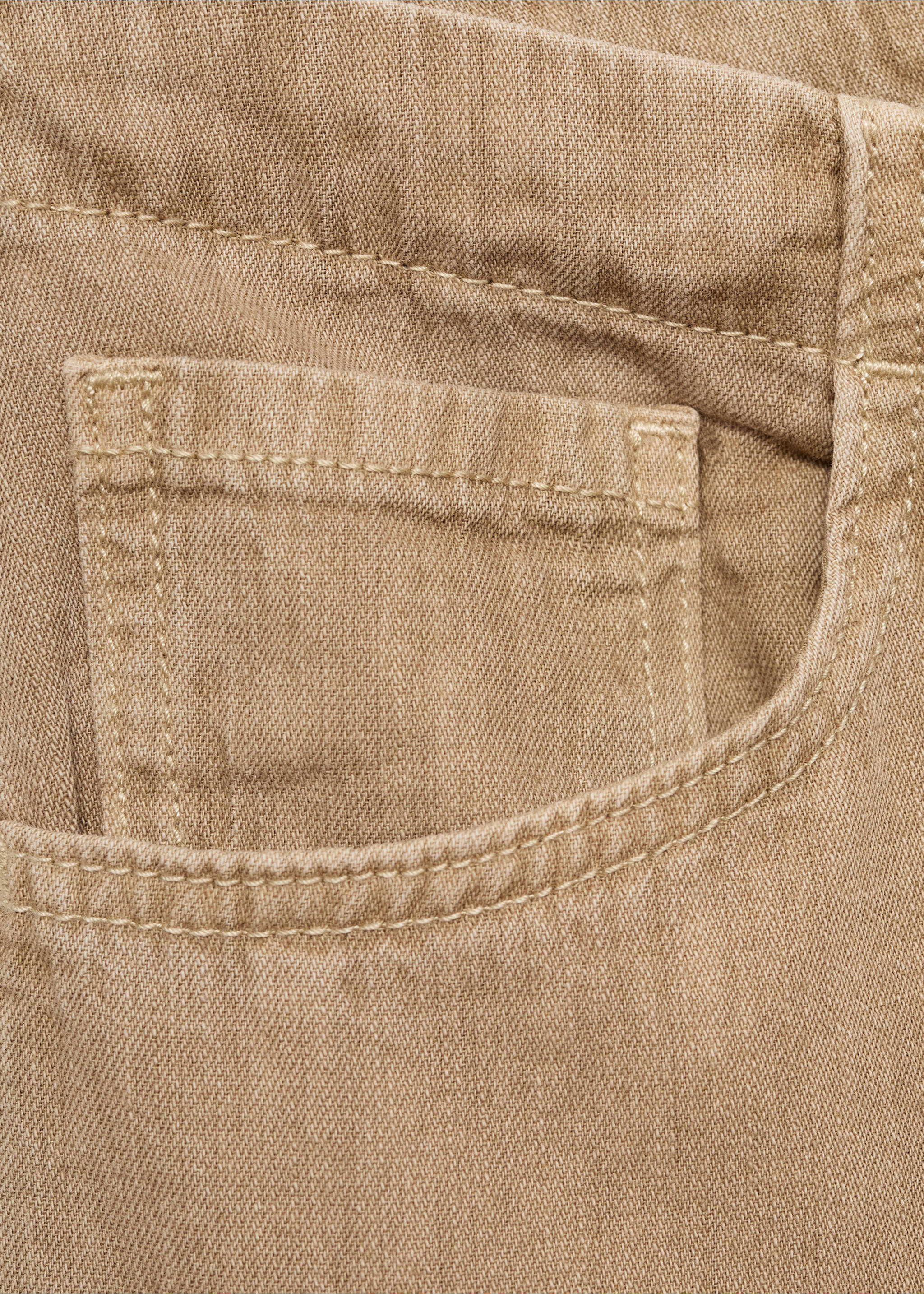 Wide leg denim trousers with belt - Details of the article 0, Sand. Ref: 17022901-00.