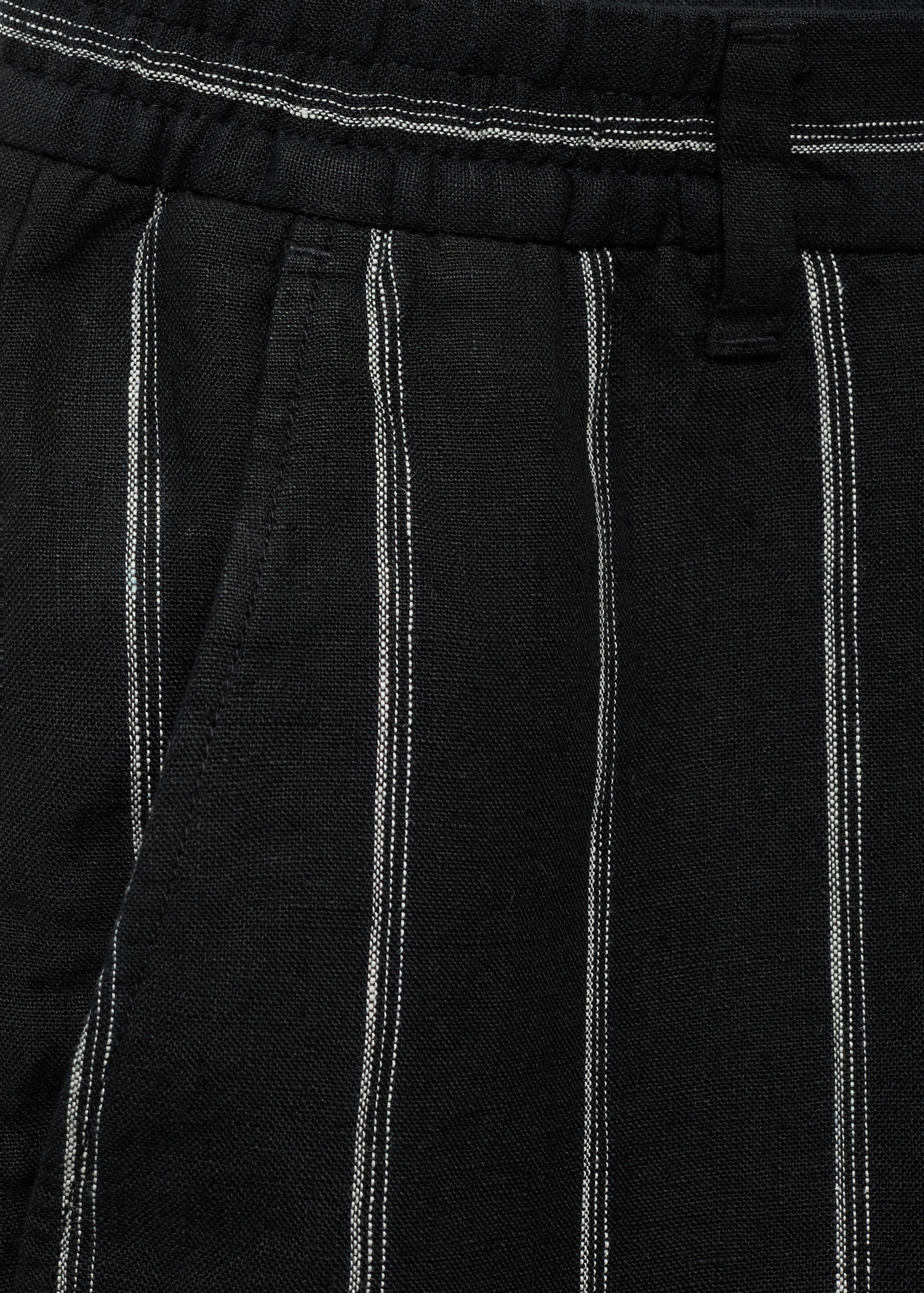 Striped linen-blend Bermuda shorts - Details of the article 0