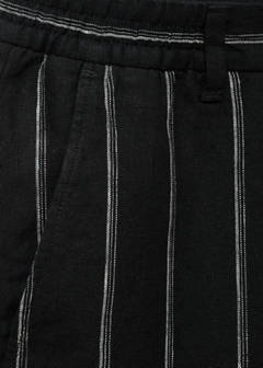 Striped linen-blend Bermuda shorts — Charcoal 10