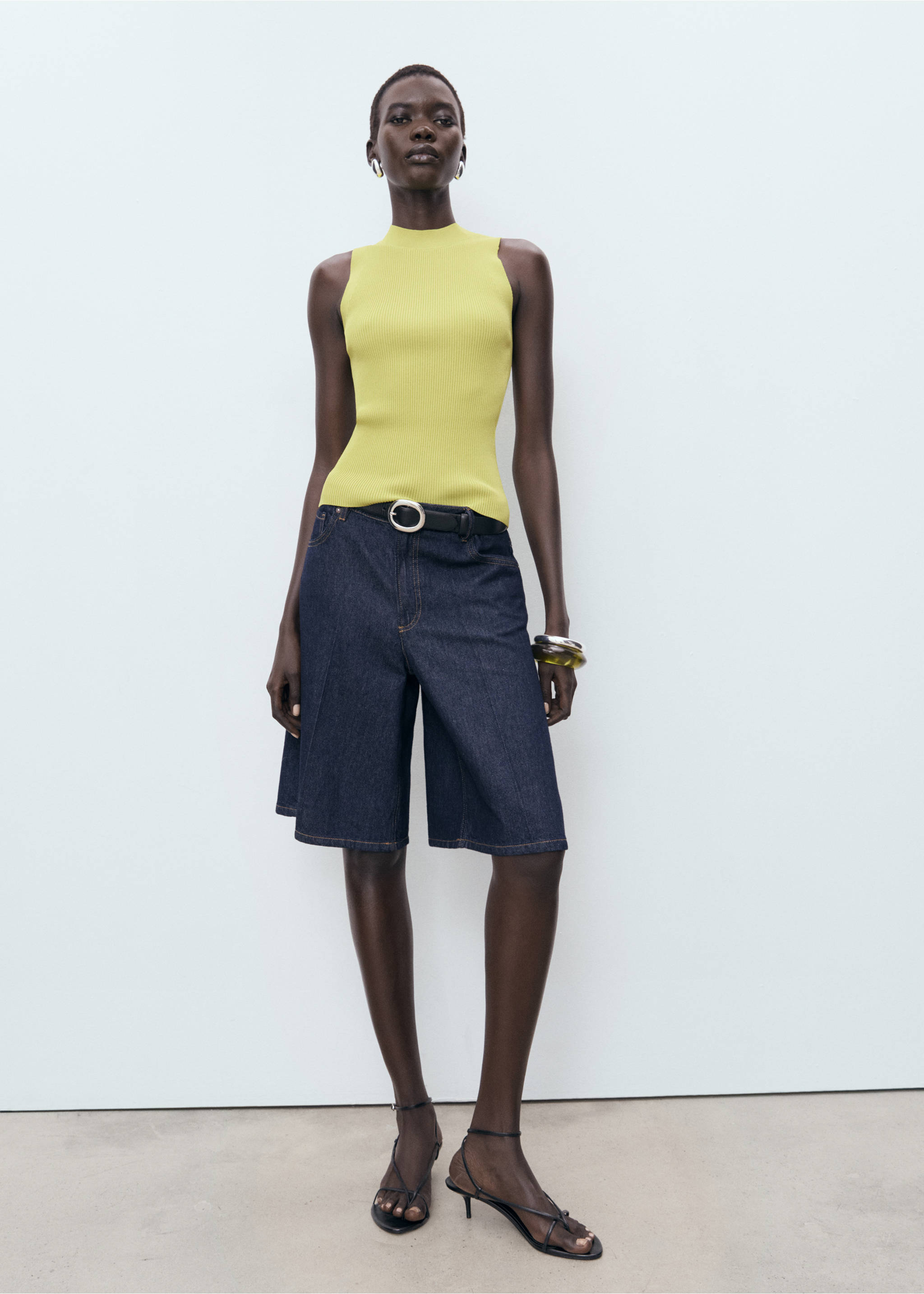Ribbed knit top - General plane, Lime. Ref: 17022905-00.