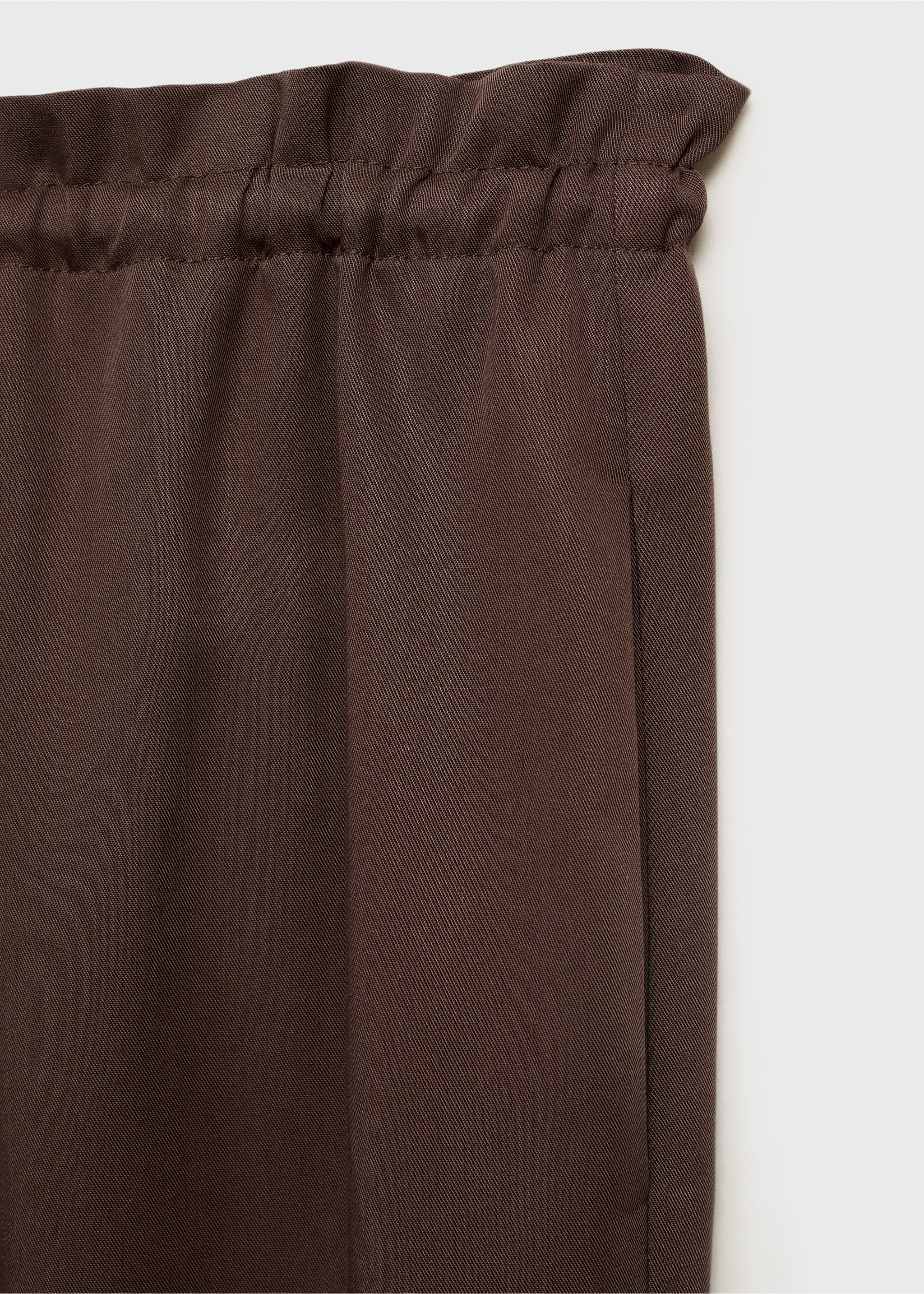Lyocell wide leg trousers with drawstring - Details of the article 8, Chocolate. Ref: 17022906-00.