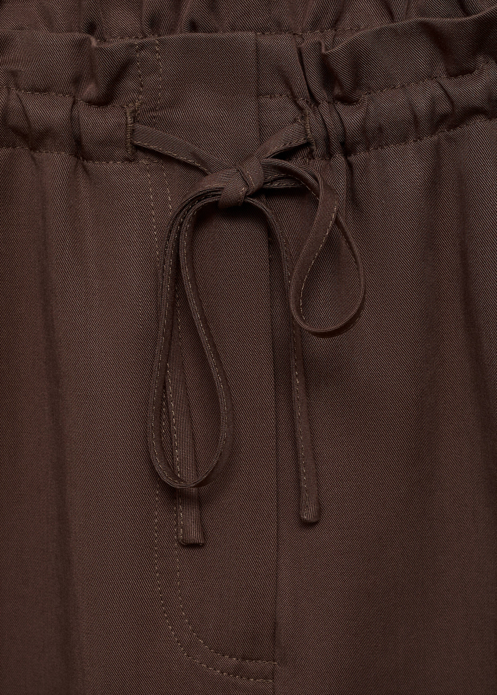 Lyocell wide leg trousers with drawstring - Details of the article 0