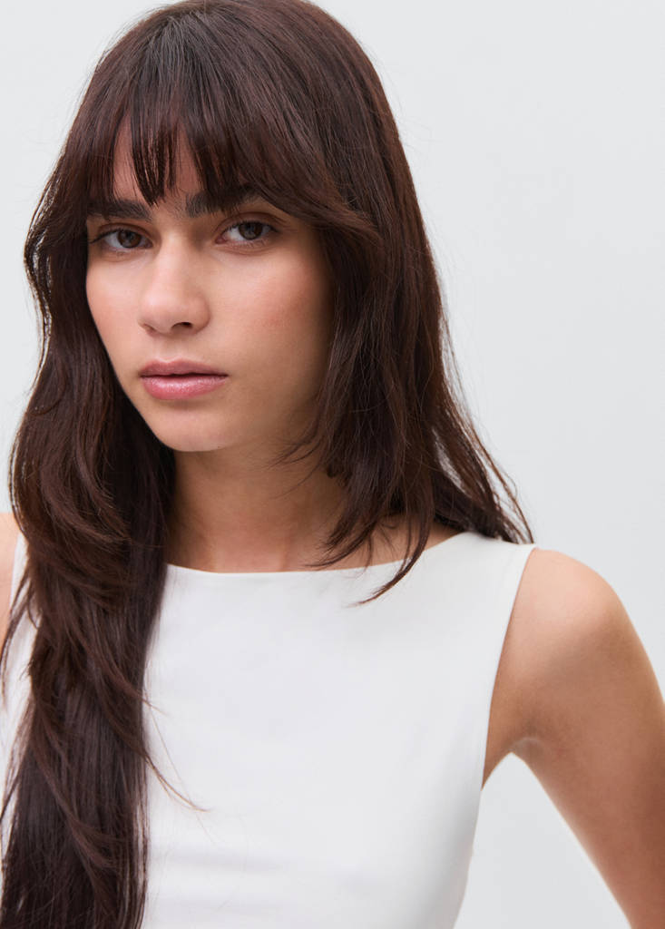 Plain strapless top — Off White