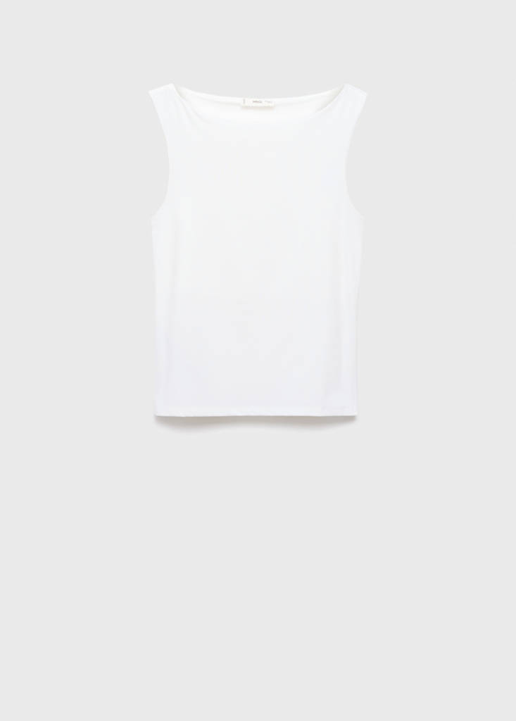 Plain strapless top — Off White