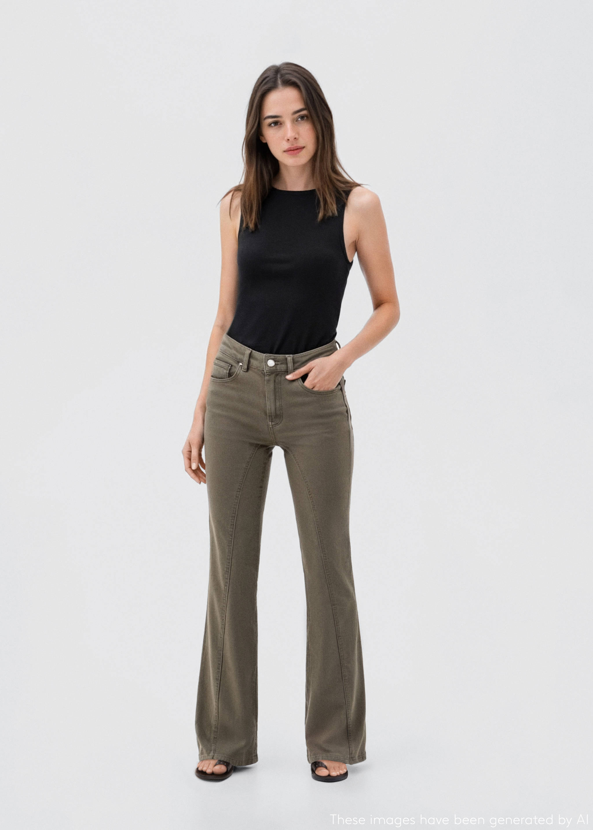 Однотонный топ на бретелях - Общий план