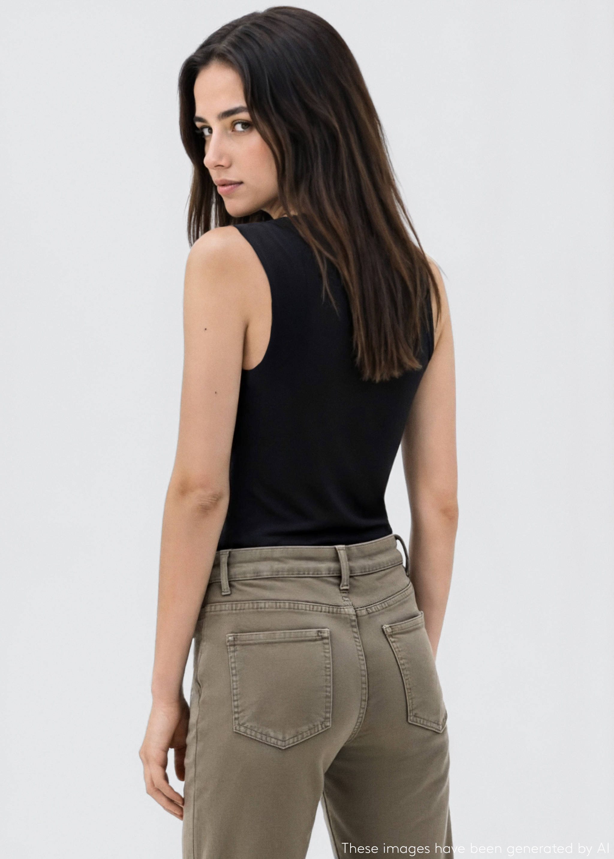 Однотонный топ на бретелях - Обратная сторона изделия