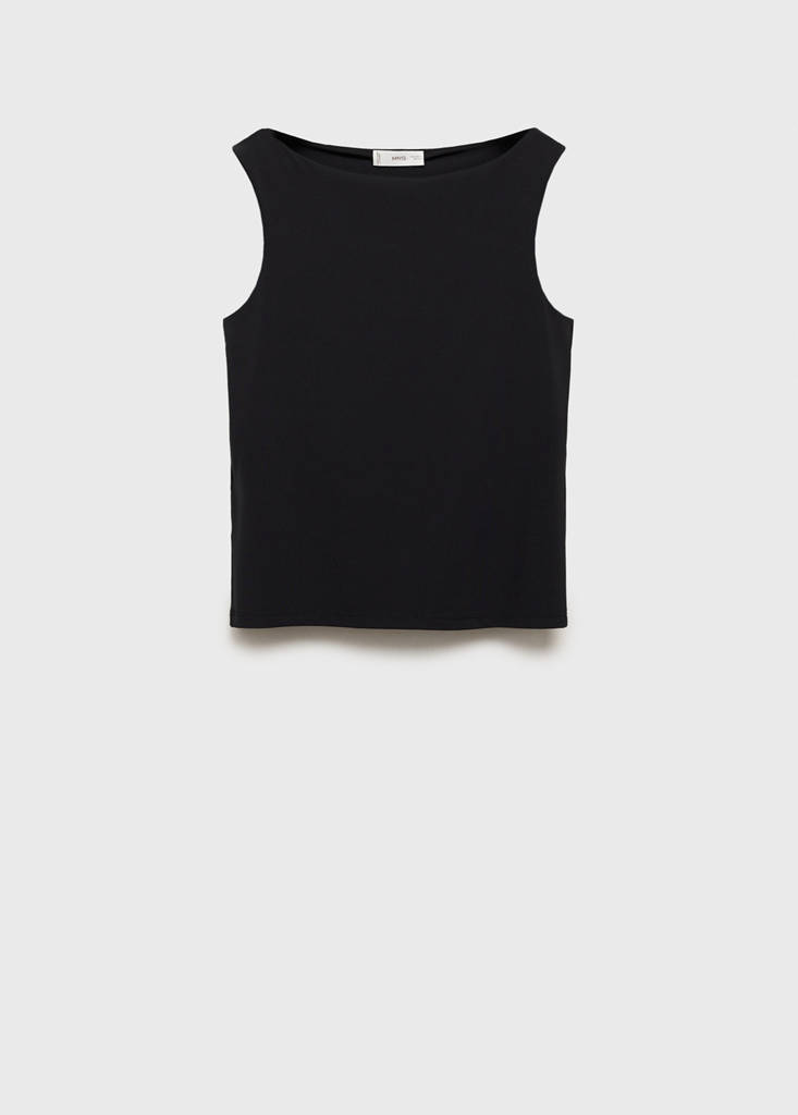 Plain strapless top — Black