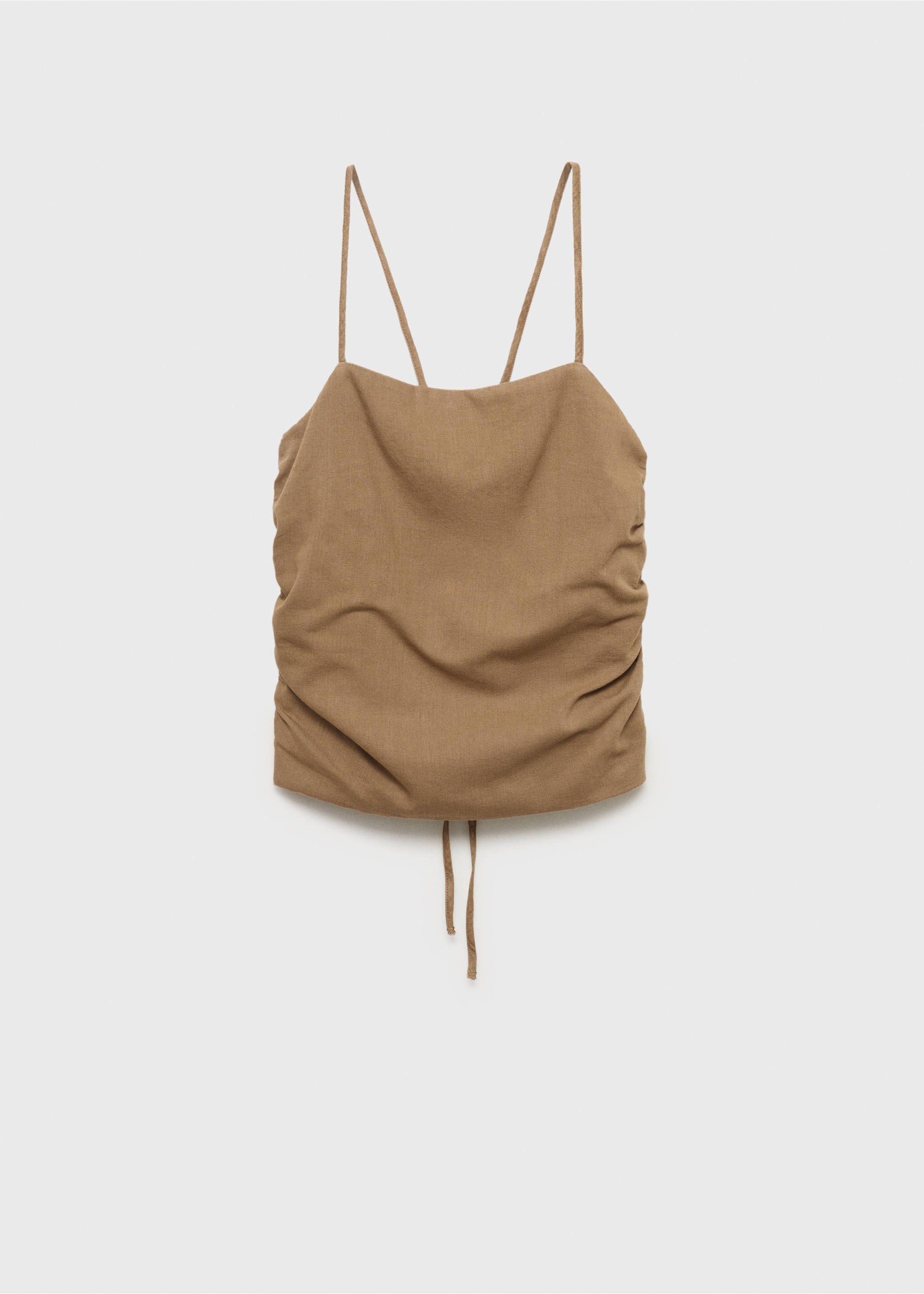 Cross-back draped top - Article without model, Sand. Ref: 17022908-00.