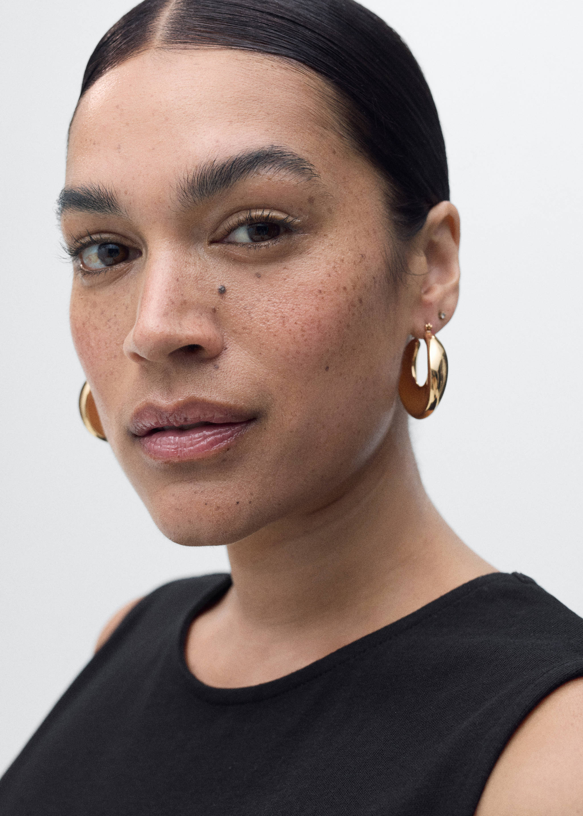 Gathered cotton midi-dress - Details of the article 4