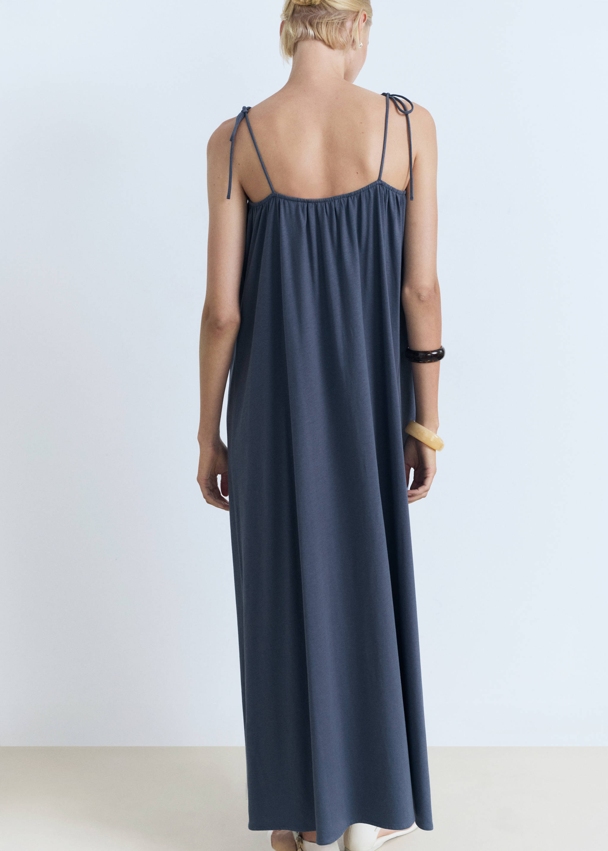 Bow cotton dress - Reverse of the article